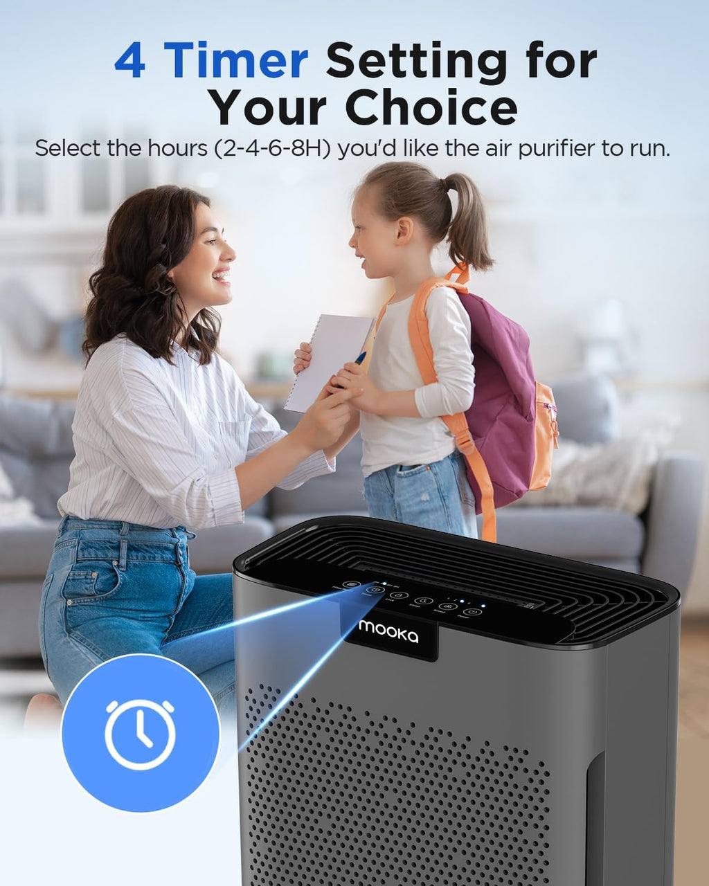 Air Purifiers for Home Large Room 2200 Ft² with Washable Filters, MOOKA HEPA Filter Pet Air Purifier for Bedroom with Fragrance, Air Cleaner for Smoke Dust Pollen Pets Hair Odor, KJ190L White