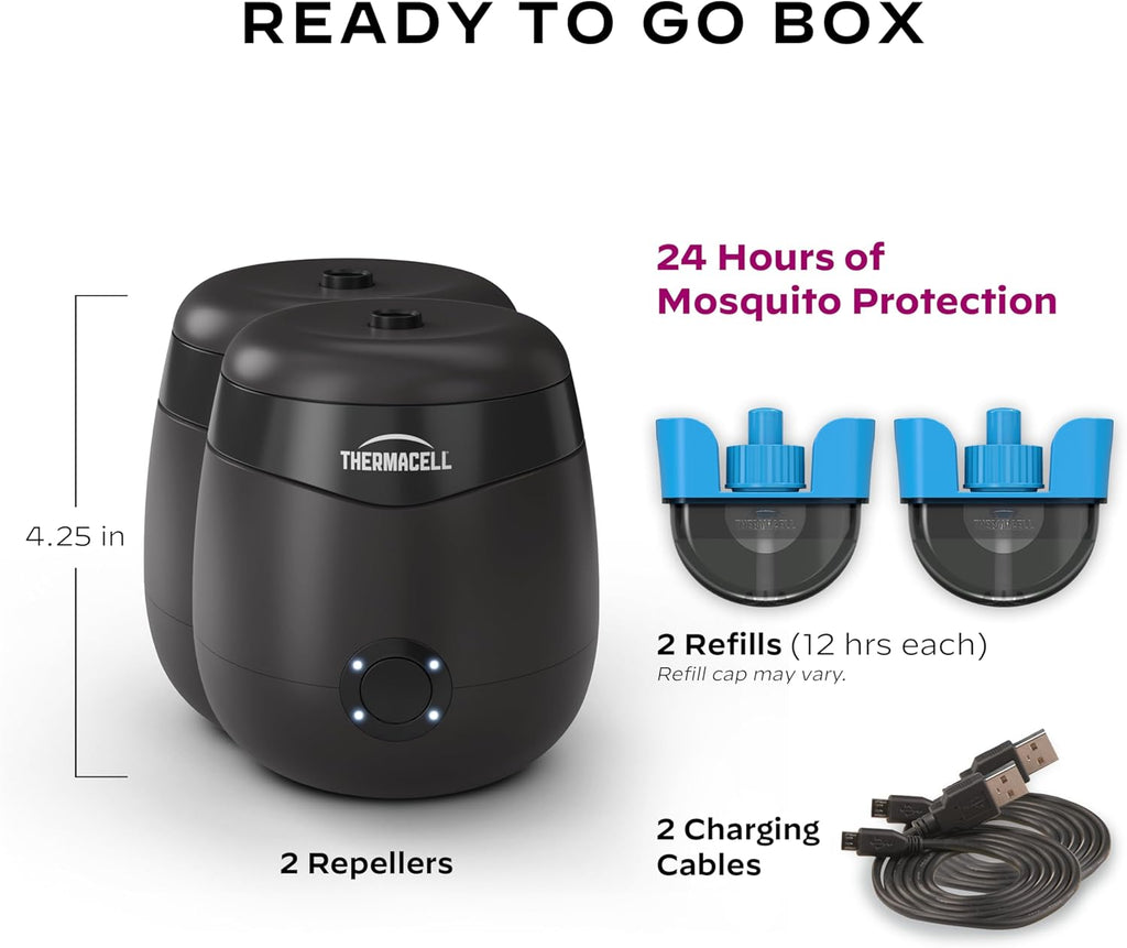 Thermacell E-Series Rechargeable Mosquito Repeller with 20’ Mosquito Protection Zone; Bug Spray Alternative; Scent Free
