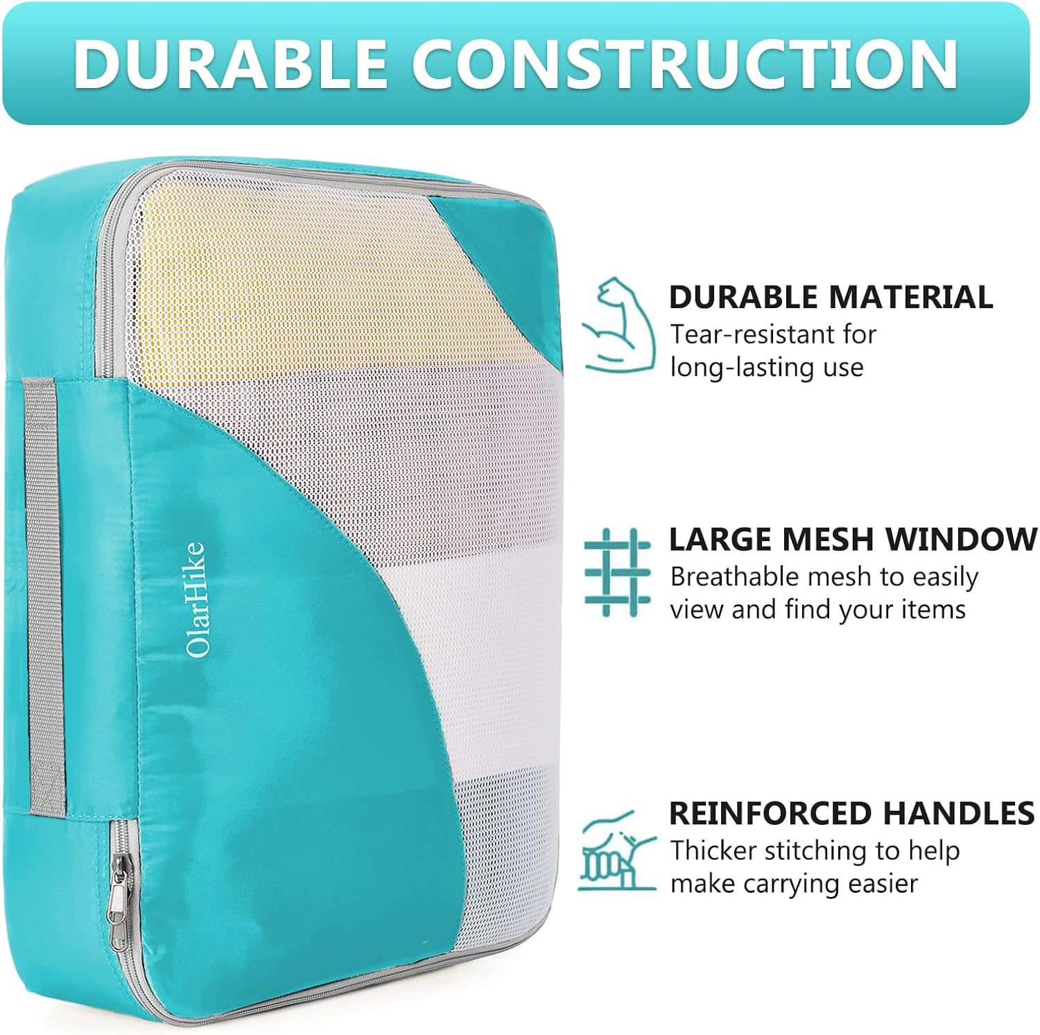 10 Set/8 Set Packing Cubes for Travel, Gifts for Women Mom,Anti-Tearing Suitcase Organizer for Luggage with Shoe & Hanging Toiletry Bag,OlarHike Vacation Essentials & Accessories for Cruise Ship,Cream