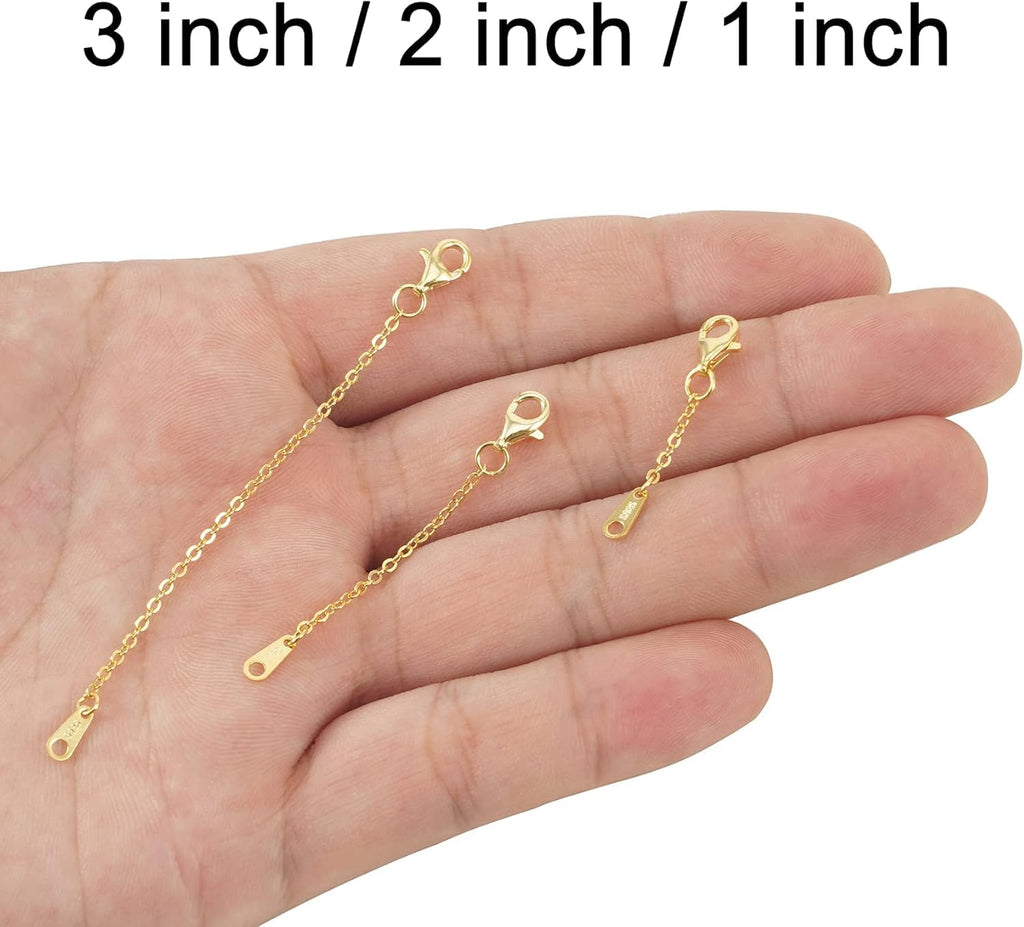 925 Sterling Silver Necklace Extender Sterling Silver Necklace Chain Extenders for Necklaces 2", 3", 4" Inches