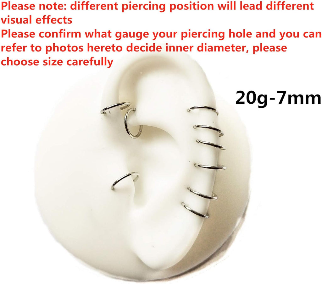 ORANGELOVE Hypoallergenic Nose Rings 20G 18G 16G 14G 12G 10G 8G 316l Surgical Steel Septum Jewelry Hinged Segment Ring Body Piercing Nose Hoop Lip Rings Nose Helix Cartilage Rook Earrings