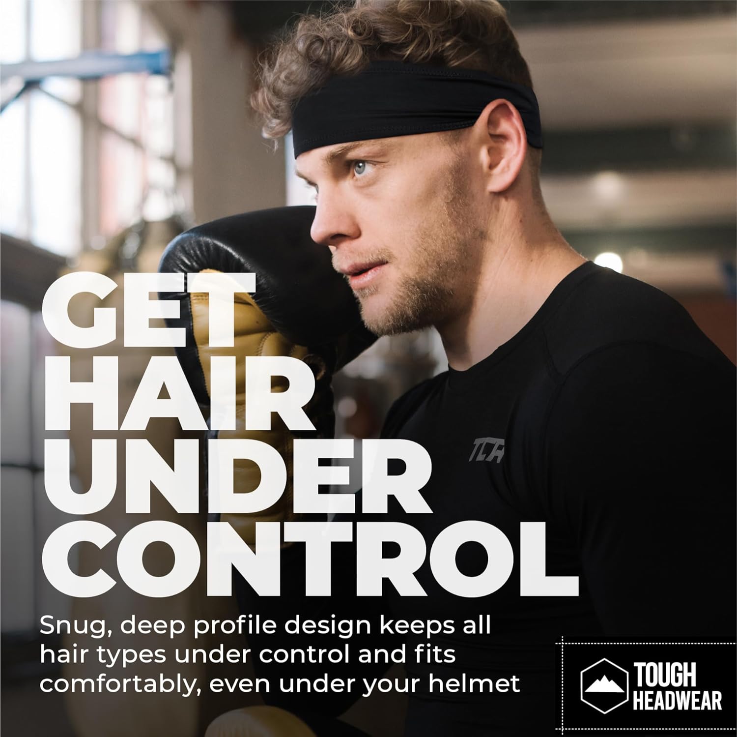 Tough Outfitters Headband for Men - Mens Headbands - Working Out Sports Performance Head Bands - Athletic Cycling Running Sweat Band, Football Headbands - Sweat Bands Men/Women