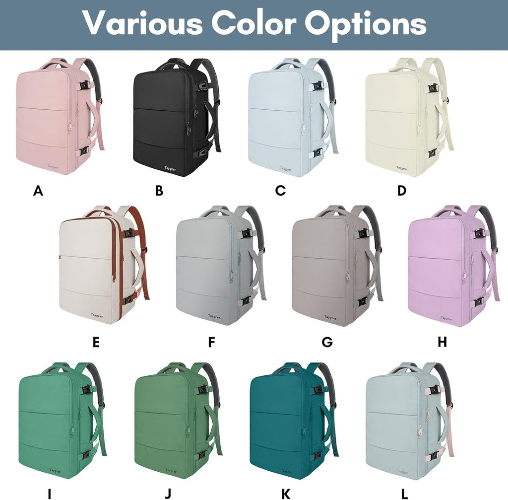 Taygeer Travel Backpack for Women, Carry On Backpack with USB Charging Port & Shoe Pouch, TSA 15.6inch Laptop Mochila Flight Approved, Nurse Bag Casual Daypack for Weekender Business Hiking, Pink