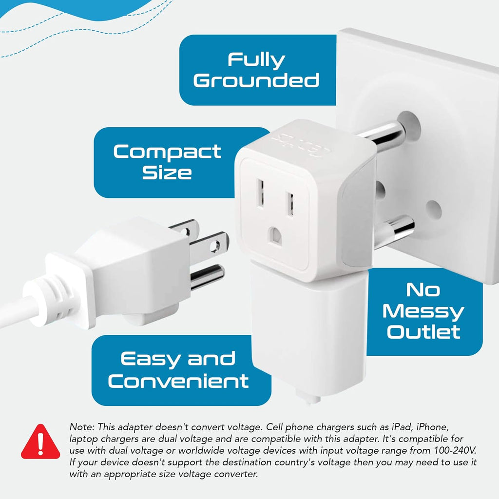Ceptics Universal Travel Adapter, 35W International Power Adapter with PD & QC 3.0 Dual USB-C, 3 USB Travel Adapter Worldwide, Type I C G A Outlets 110V 220V A/C - EU Euro US UK (11-KU)