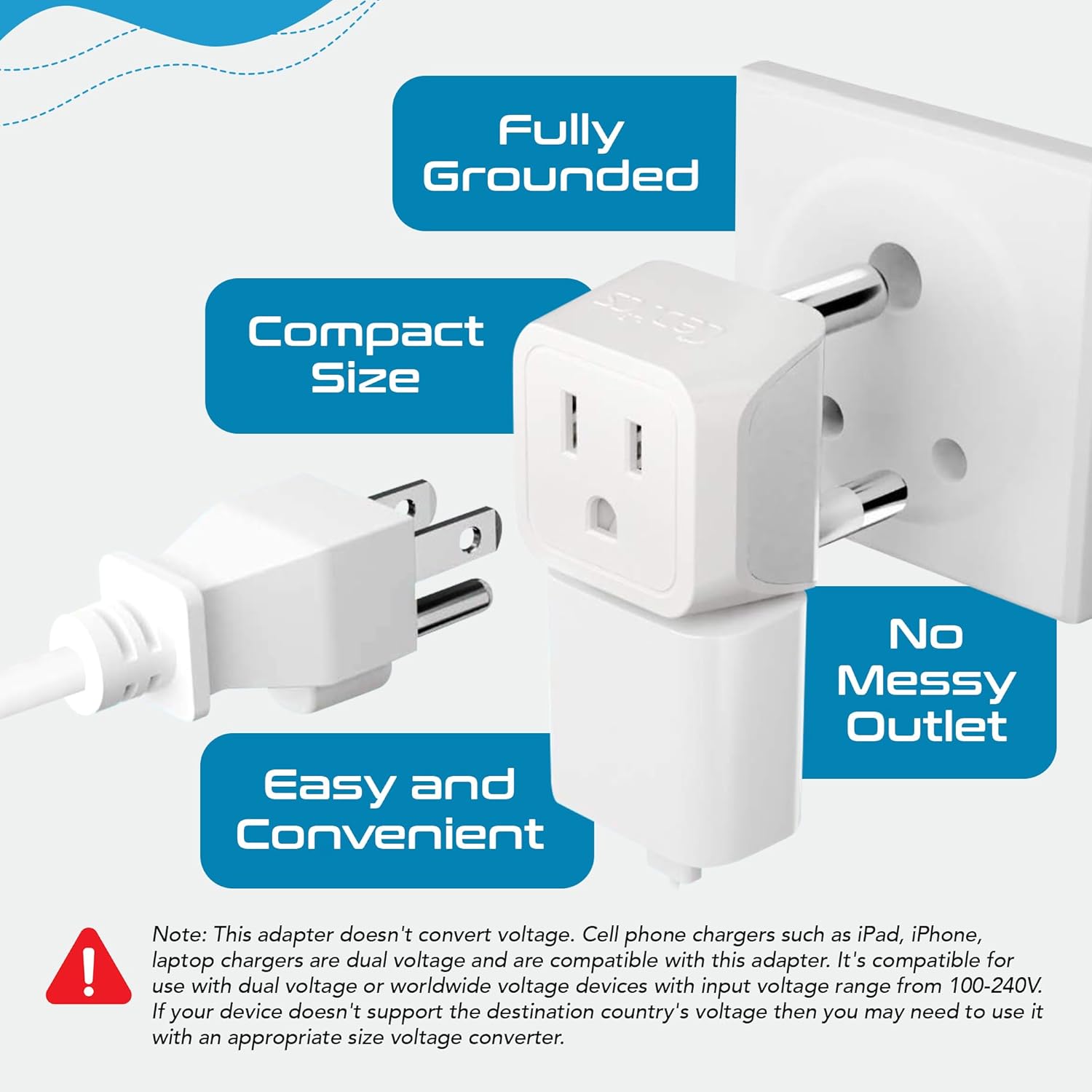 Ceptics Universal Travel Adapter, 35W International Power Adapter with PD & QC 3.0 Dual USB-C, 3 USB Travel Adapter Worldwide, Type I C G A Outlets 110V 220V A/C - EU Euro US UK (11-KU)