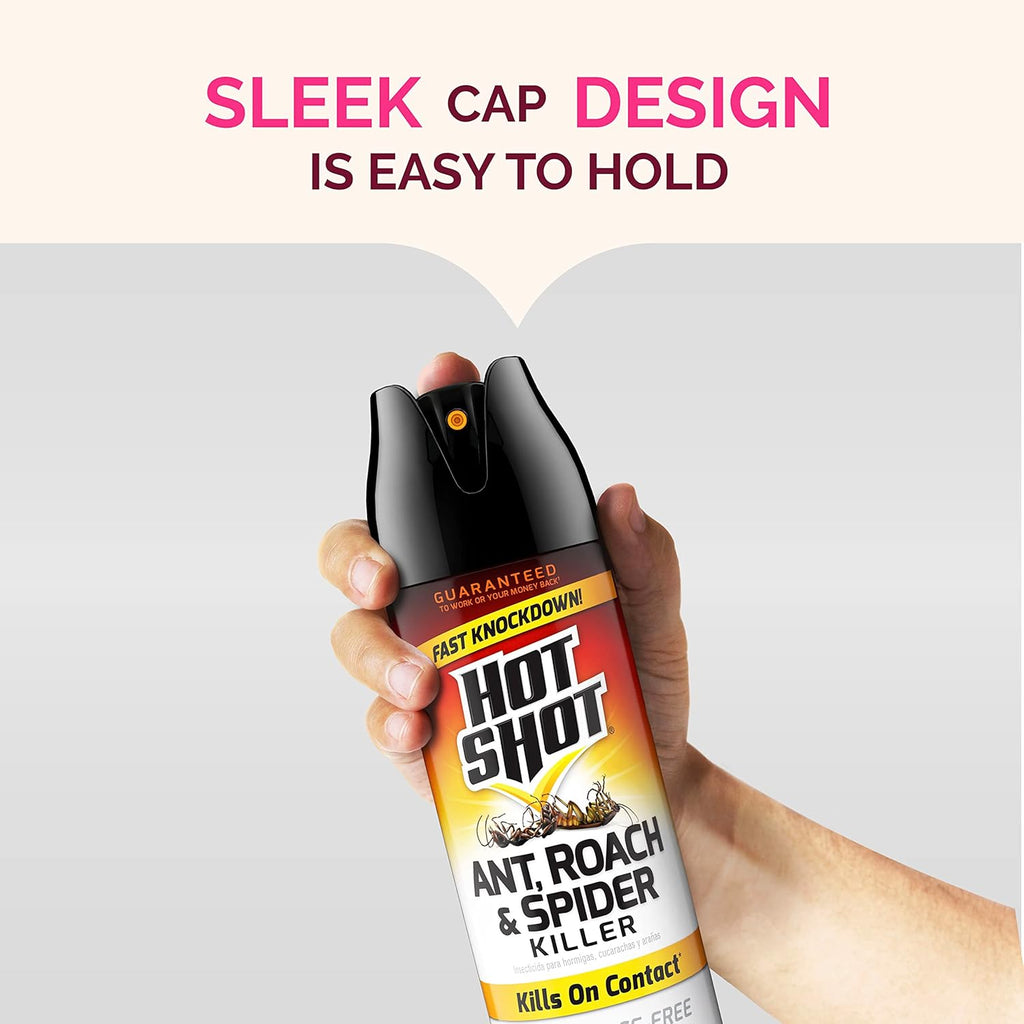 Hot Shot Ant, Roach & Spider Killer, Kills Insects Indoors and Outdoors, Kills Roaches and Listed Ants on Contact, Insecticide Spray, 17.5 Ounce (Crisp Linen)