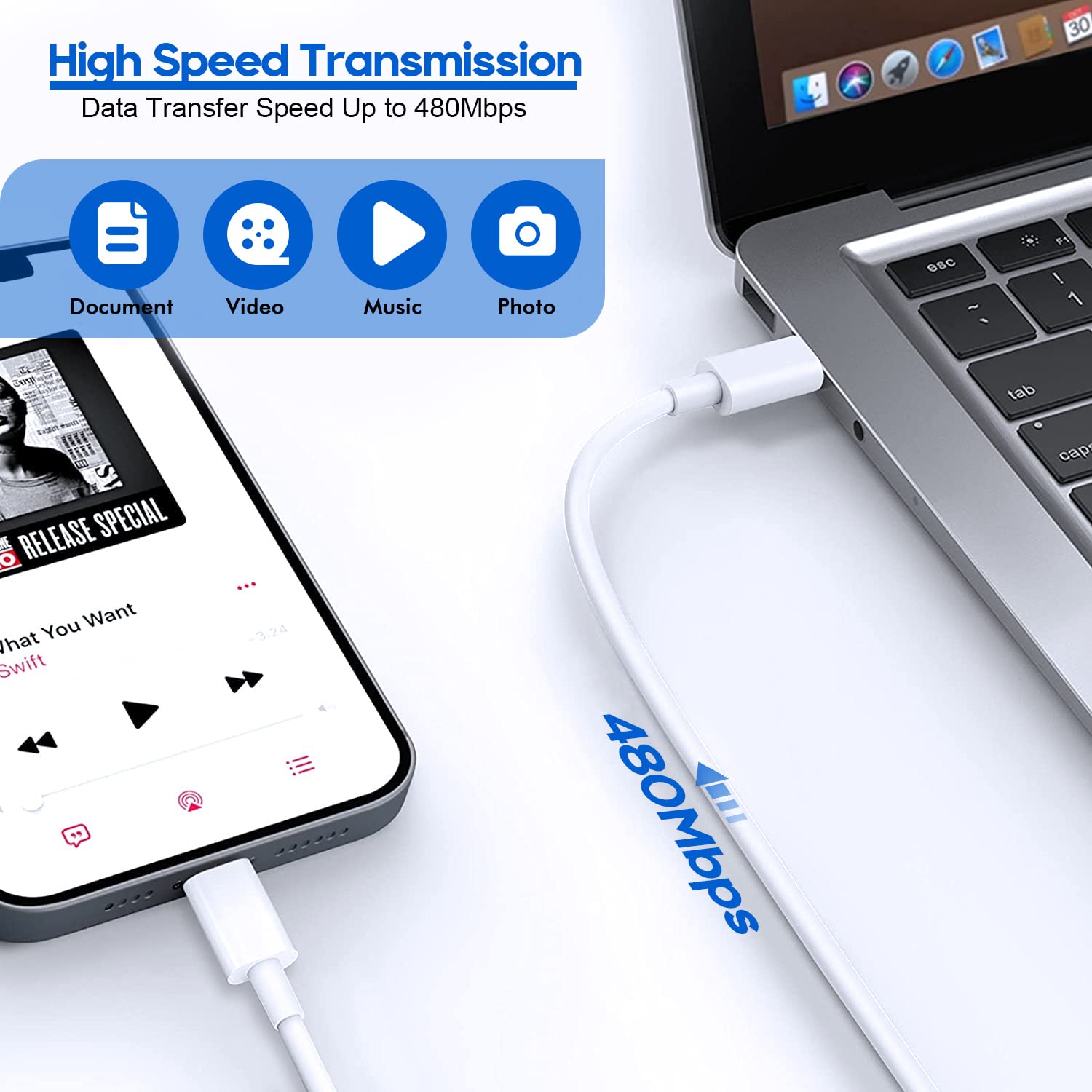 Fast iPhone Charger, iPhone Charger Fast Charging 2Pack Quick Chargers 6ft Long USB C to Lightning Cable Quick Charging Cord USB Charge Block Adapter for iPhone 14 Plus/14 ProMax/13 Mini 12/11/XS/iPad