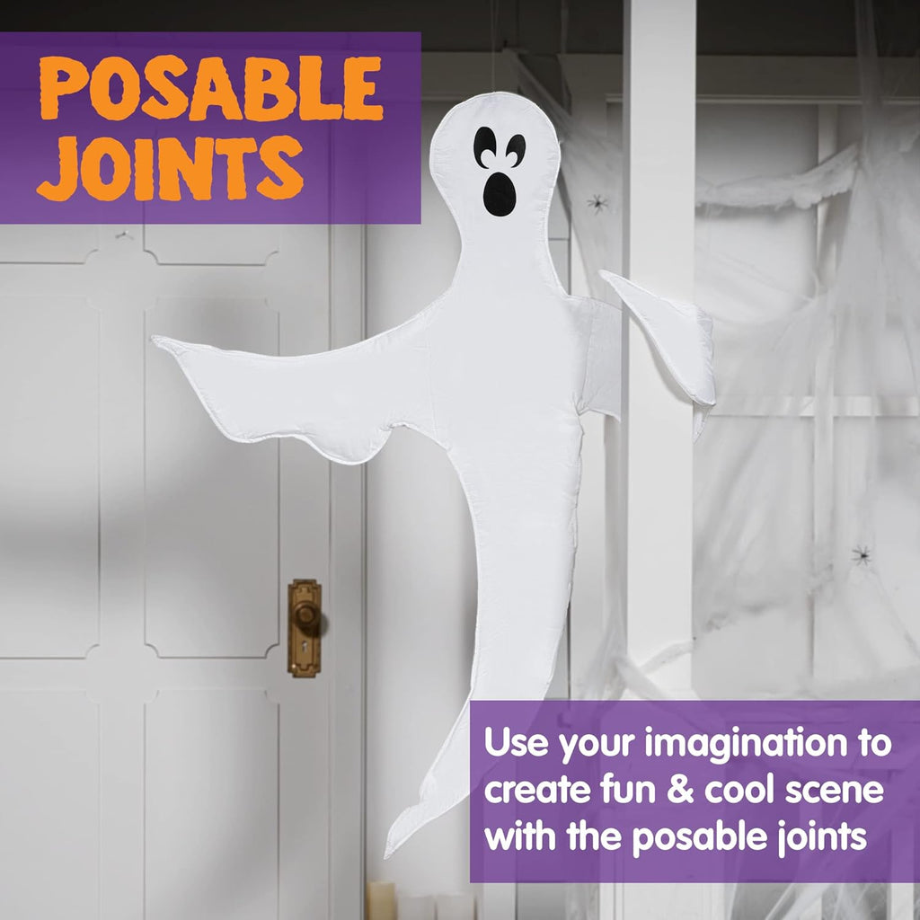 JOYIN 2 Pcs 53" Halloween Decoration Outdoor, Halloween Bendable Hanging Ghost for Lawn, Tree, Pilar Decorations, Tree Wrap Ghost Party Supplies