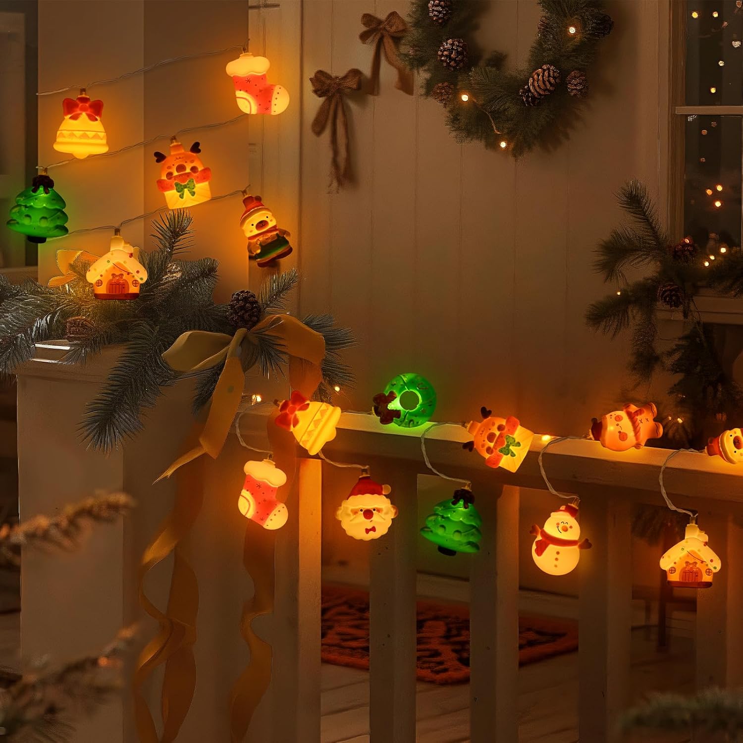 LOLStar Halloween String Lights Decorations, 9.8FT 20 LED Halloween Fairy Lights, Battery Operated (Not Included) with Timer Function and 8 Flashing Modes, Cute Booday Lights 2025 Home Indoor Decor