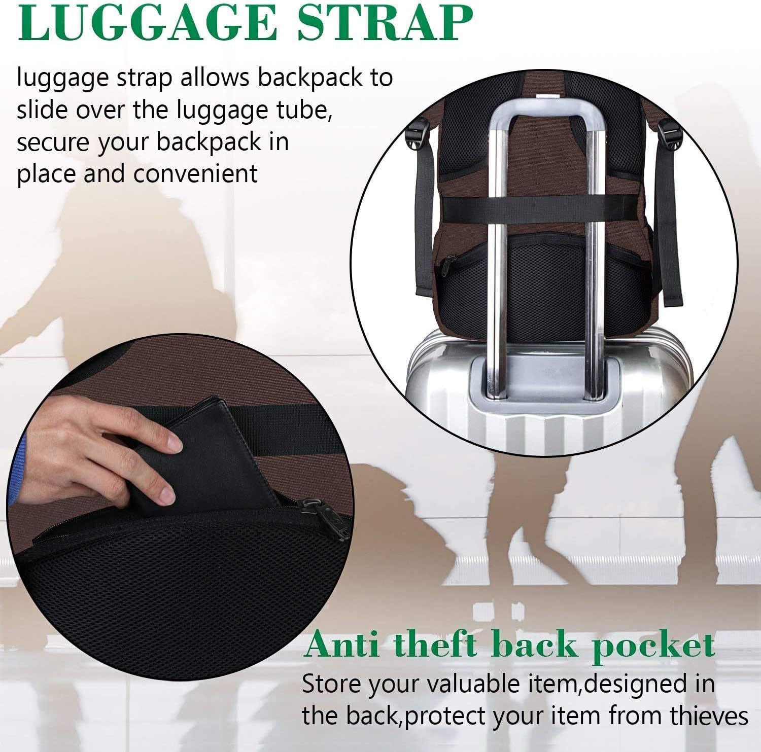 MATEIN Travel Laptop Backpack, Business Anti Theft Slim Sturdy Laptops Backpack with USB Charging Port, Water Resistant College School Computer Bag Gift for Men & Women Fits 15.6 Inch Notebook, Grey