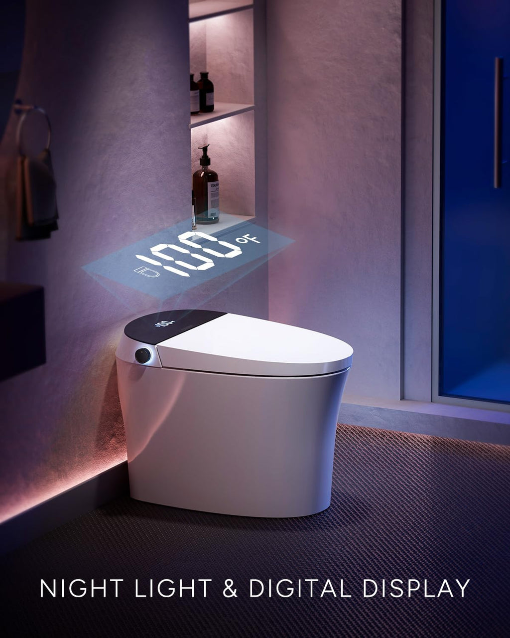 CANEST Smart Toilet, Smart Toilet with Bidet Built in, Pump-assisted Flush, Foot Sensor Operation, Warm Water, Heated Seat, Air Dryer, Digital Display (TC-100GE)