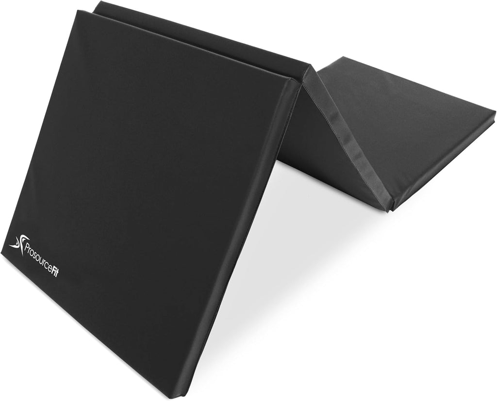 ProsourceFit Tri-Fold Folding Thick Exercise Mat 6’x2’ with Carrying Handles for MMA, Gymnastics Core Workouts