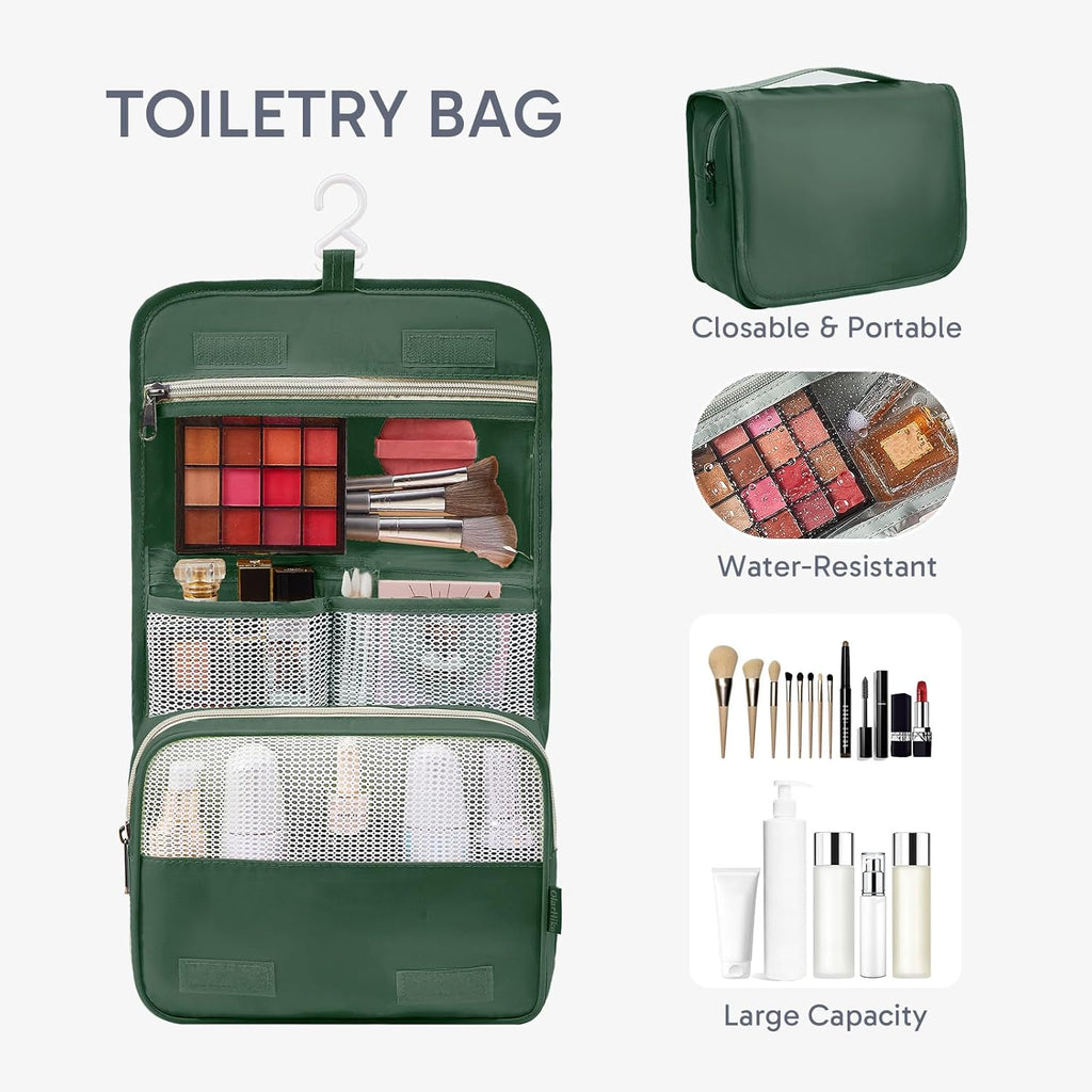 10 Set/8 Set Packing Cubes for Travel, Gifts for Women Mom,Anti-Tearing Suitcase Organizer for Luggage with Shoe & Hanging Toiletry Bag,OlarHike Vacation Essentials & Accessories for Cruise Ship,Cream