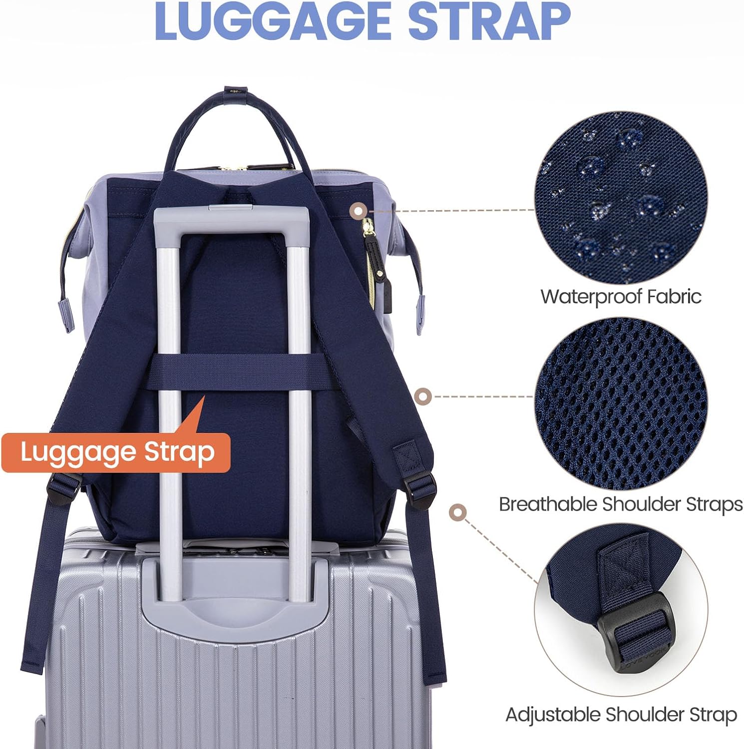 LOVEVOOK Laptop Backpack for Women, 15.6 Inch Work Business Backpacks Purse With Large Capacity, Waterproof Nurse Bag College Bookbag for School, Waterproof Casual Daypack for Travel