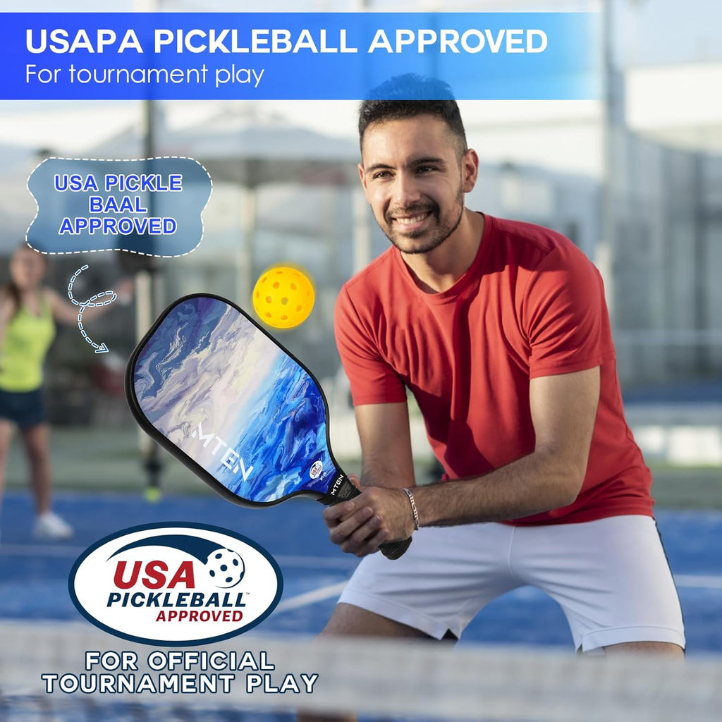 Pickleball Paddles, USAPA Approved Fiberglass Surface Pickleball Set with Pickleball Rackets, Pickleball Paddles Set for Men Women