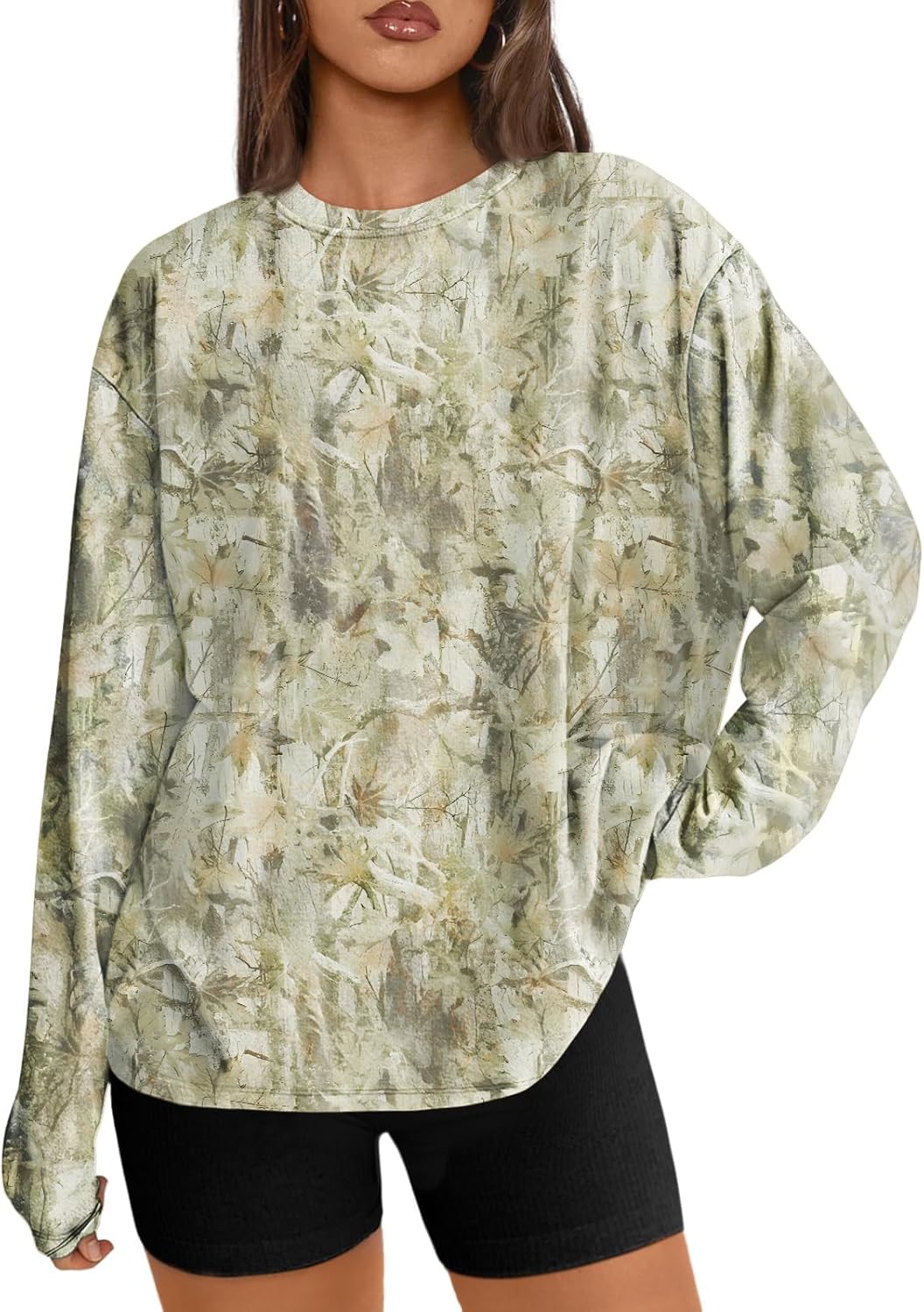 Trendy Queen Womens Oversized Long Sleeve T Shirts 2025 Basic Crewneck Tee Fall Tops Casual Workout Y2K Clothes