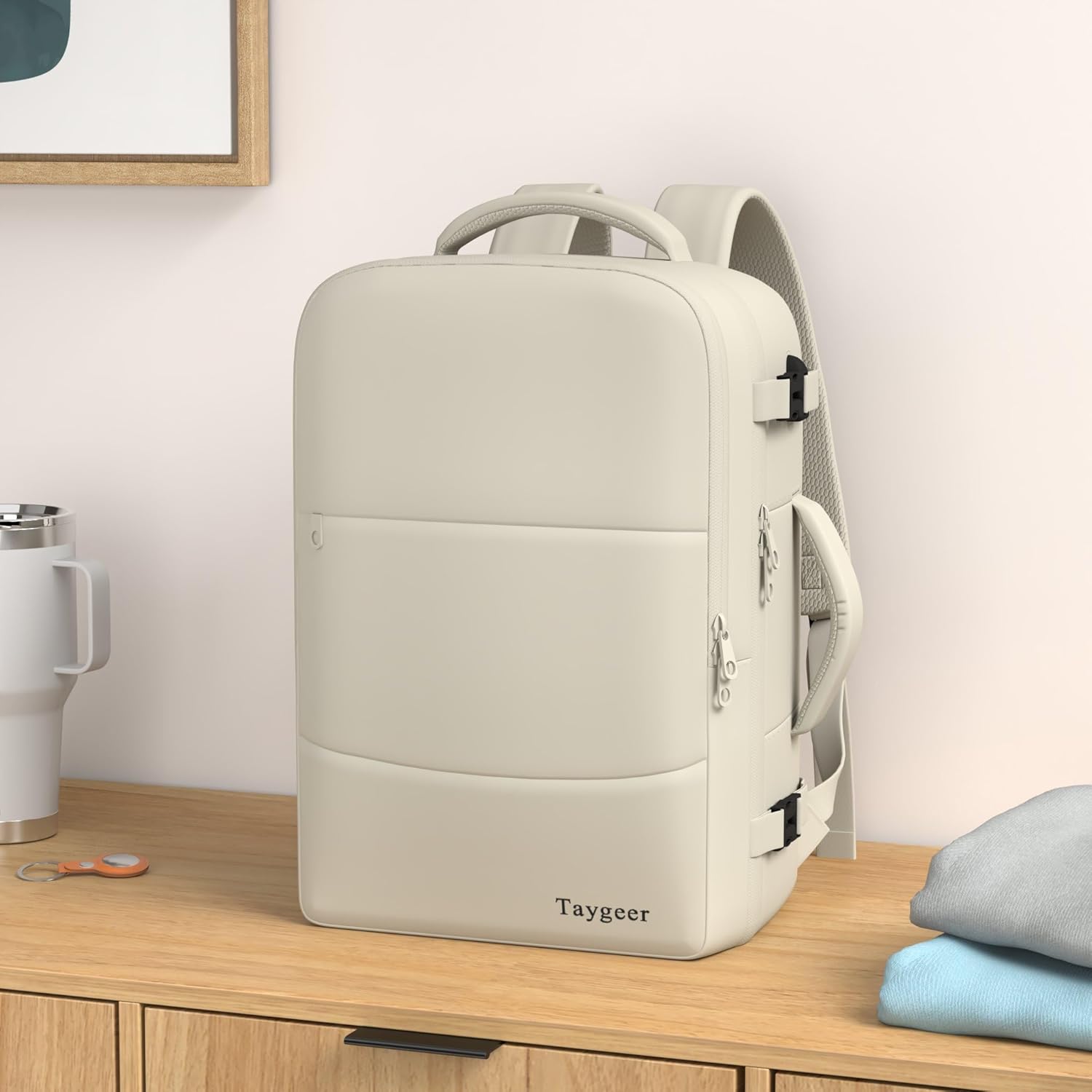 Taygeer Travel Backpack for Women, Carry On Backpack with USB Charging Port & Shoe Pouch, TSA 15.6inch Laptop Mochila Flight Approved, Nurse Bag Casual Daypack for Weekender Business Hiking, Pink