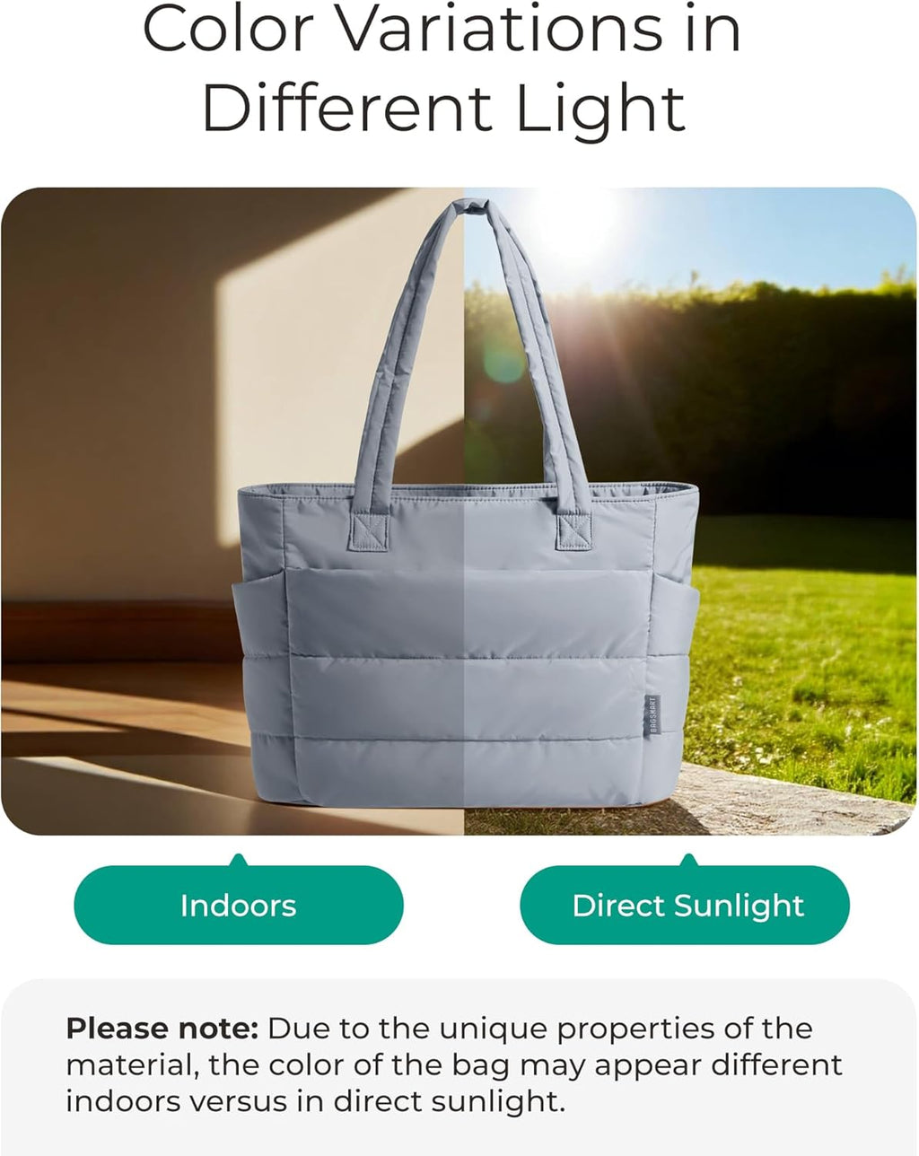 BAGSMART Tote Bag for Women, Lightweight Puffy Tote Bag with Compartments Shoulder Bag Handbag for Travel, Work, Gym