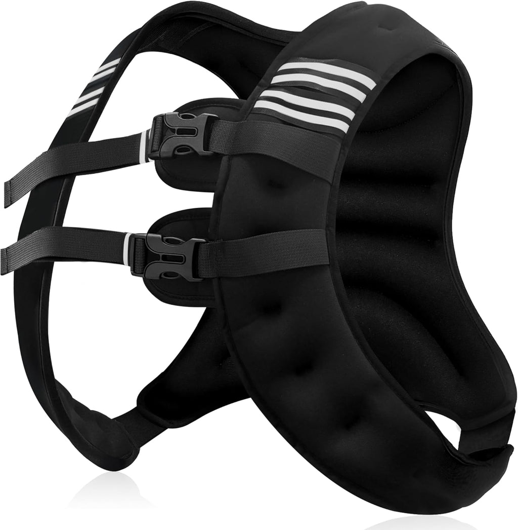 Weighted Vest Men or Women - 5/10/15/20/25/30lbs Weights with Reflective Stripe, Weighted Vest for Workout Equipment for Strength Training Running - Walking Weight Loss