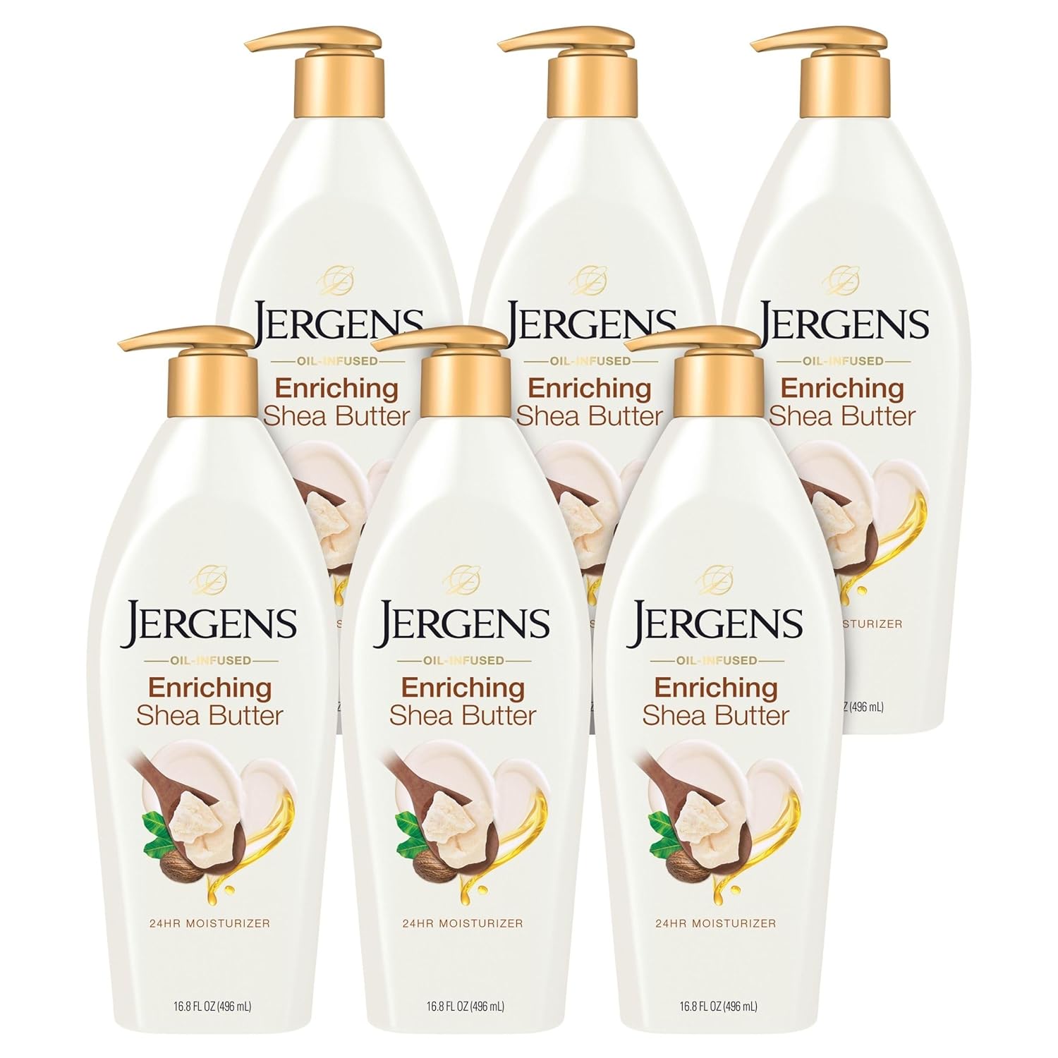 Jergens Shea Butter Hand and Body Lotion, Deep Conditioning Moisturizer, 3X More Radiant Skin, with Pure Shea Butter, Dermatologist Tested, 26.5 Oz