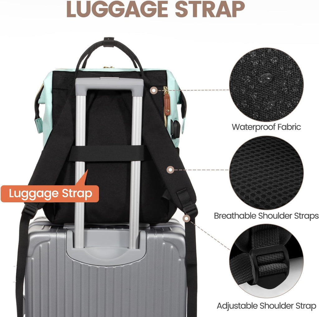 LOVEVOOK Laptop Backpack for Women, 15.6 Inch Work Business Backpacks Purse With Large Capacity, Waterproof Nurse Bag College Bookbag for School, Waterproof Casual Daypack for Travel