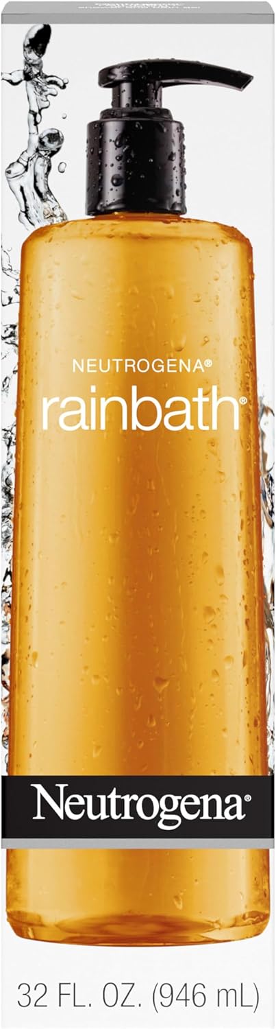 Neutrogena Rainbath Cleansing Shower & Bath Gel, Daily Moisturizing Body Wash Cleanser & Shaving Gel for Men & Women, Clean-Rinsing Creamy Lather for Softer & Smoother Skin, Original Scent, 32 fl. Oz