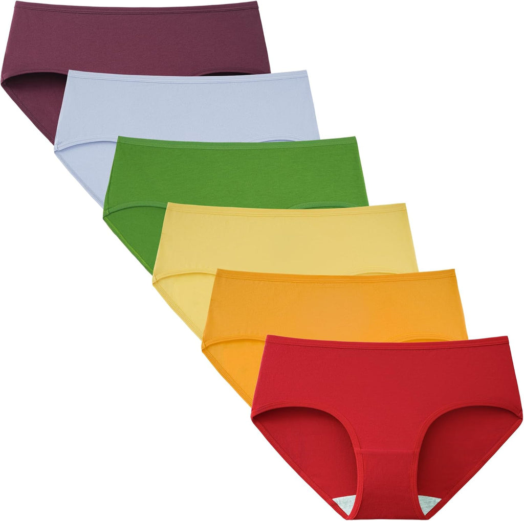 INNERSY Womens Underwear Cotton Hipster Panties Regular & Plus Size 6-Pack