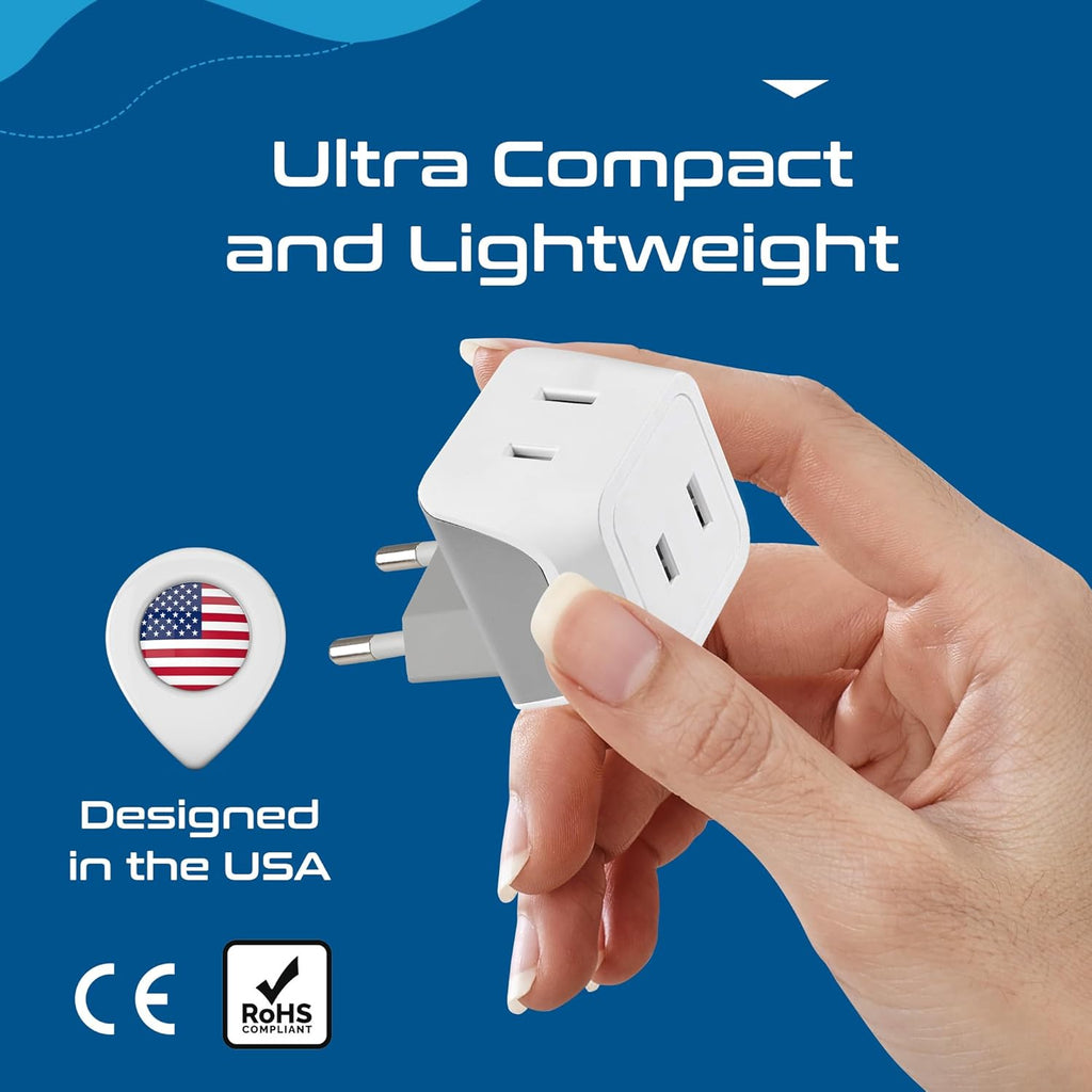 Ceptics Universal Travel Adapter, 35W International Power Adapter with PD & QC 3.0 Dual USB-C, 3 USB Travel Adapter Worldwide, Type I C G A Outlets 110V 220V A/C - EU Euro US UK (11-KU)
