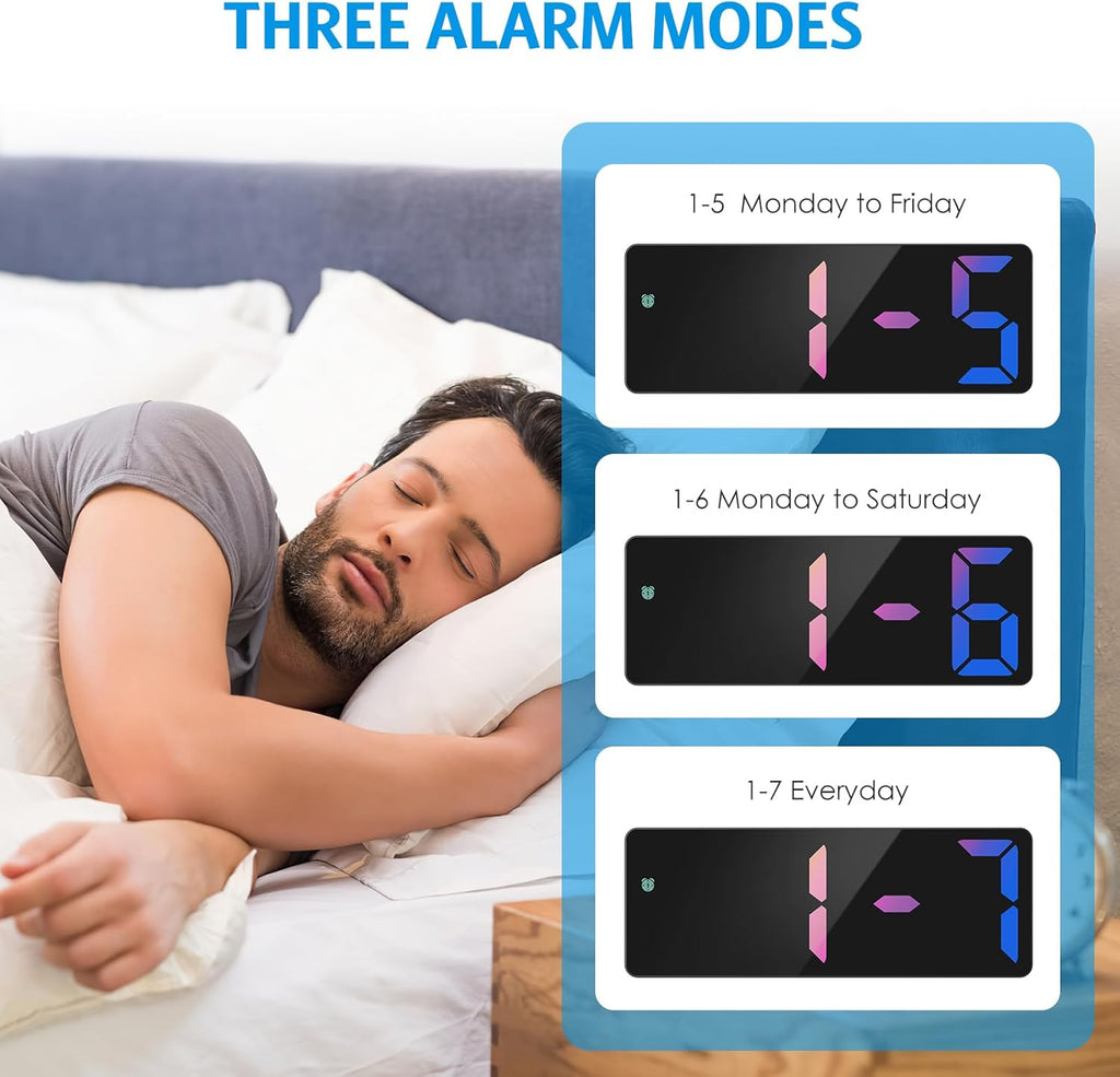 AMIR Digital Alarm Clock, [Upgraded Version] LED Clock for Bedroom, Electronic Desktop Clock with Type-C Port,Adjustable Brightness,DST,Snooze,12/24H Display for Home,Office