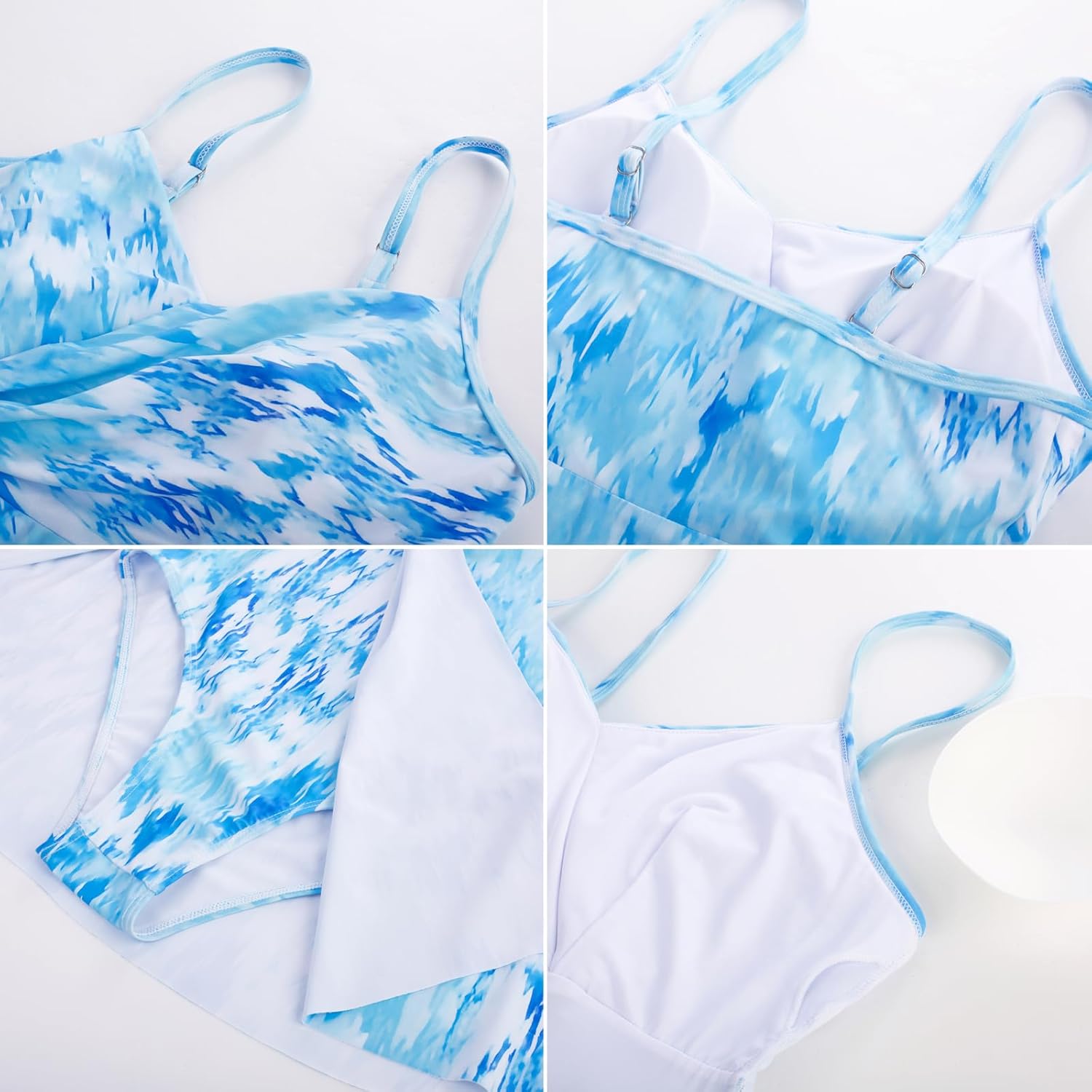 GRACE KARIN Women's One Piece Swim Dress V Neck Tummy Control Swimsuit Vacation Beachwear Bathing Suit