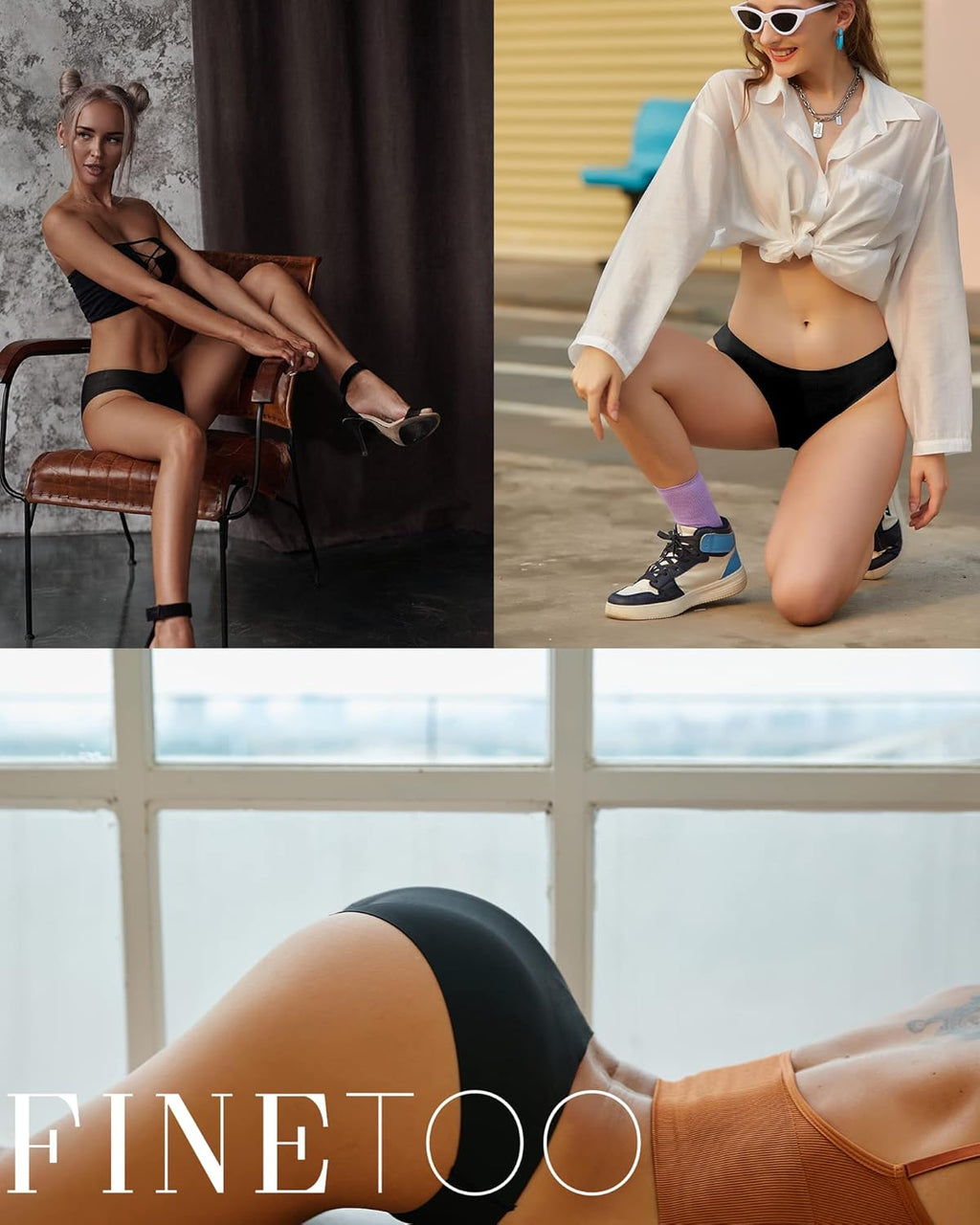 FINETOO 6 Pack Women’s Seamless Hipster Underwear No Show Panties Invisibles Briefs Soft Stretch Bikini Underwears XS-XL