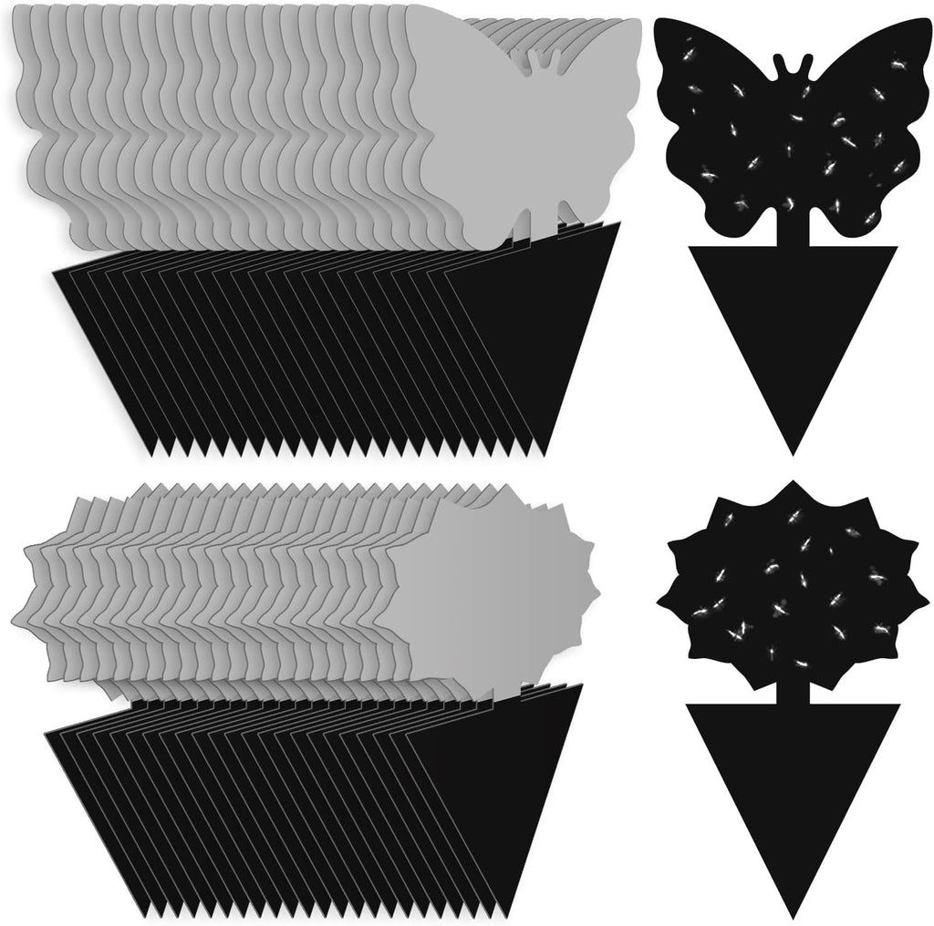 Landisun Fruit Fly Traps 48PCS Fungus Gnat-Traps for Indoor-Outdoor Yellow Fruit-Fly Sticky-Trap Plants Flying Bug Insects Traps