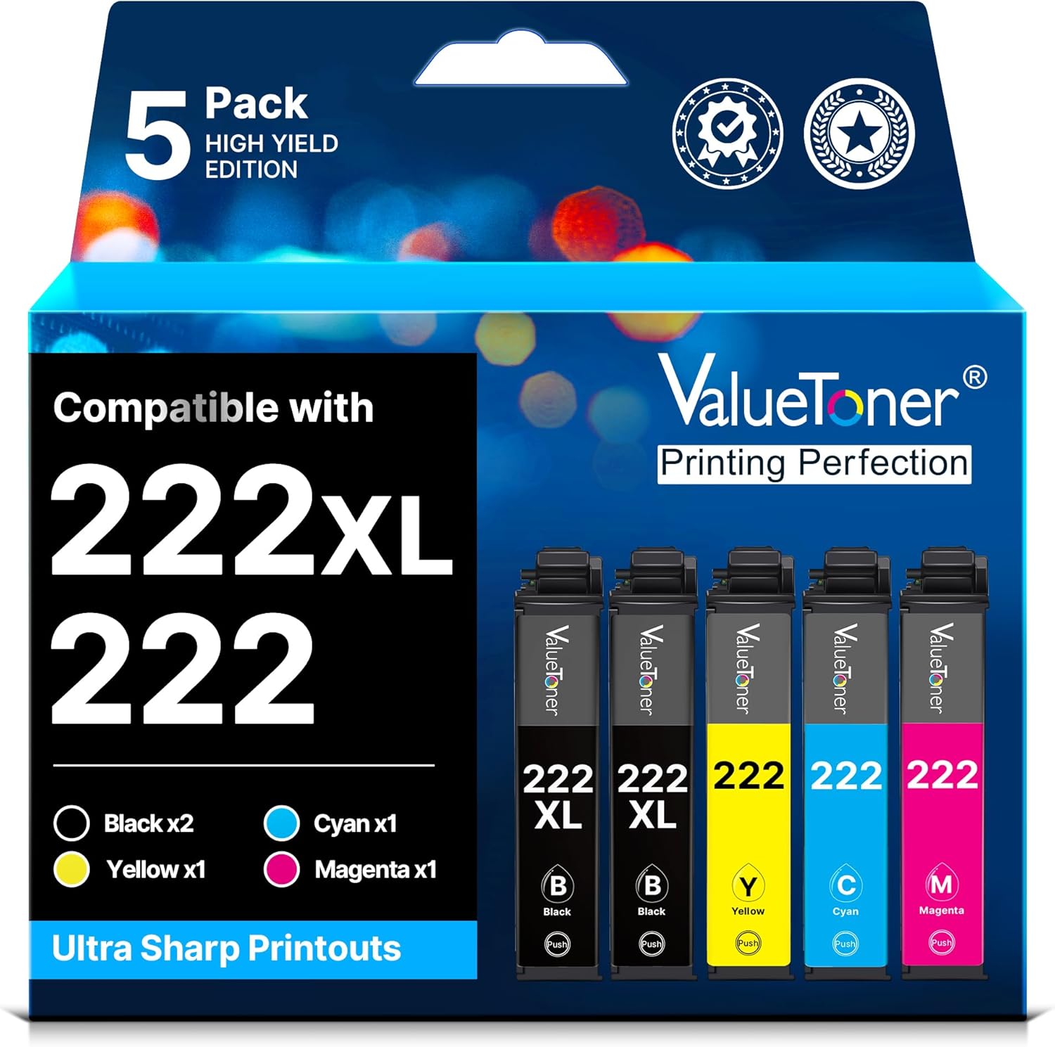 Valuetoner 245XL Ink Cartridge Replacement for Canon 245XL 246XL Combo Pack PG-245XL CL-246XL for Pixma TR4520 TR4527 MG2522 MG2520 MX490 MX492 TS202 TS302 TS3320 MG2920 Printer (Black, Color)