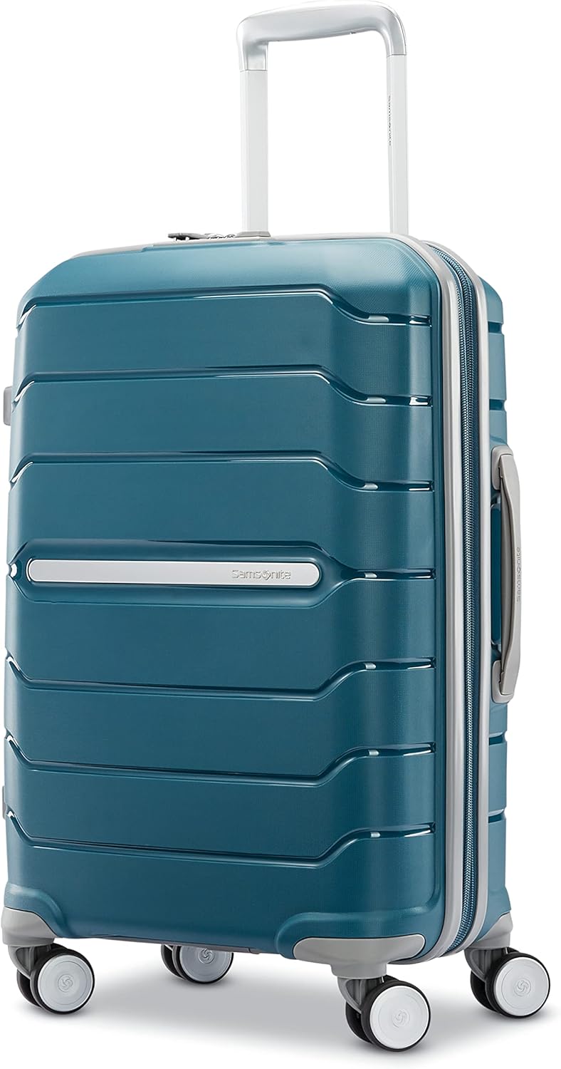 Samsonite Freeform Hardside Carry-On Luggage with Spinner Wheels - Hardshell Suitcase - TSA, Airline-Approved - Expandable Hard Shell, Smooth Rolling Wheels for Lightweight Travel - Navy
