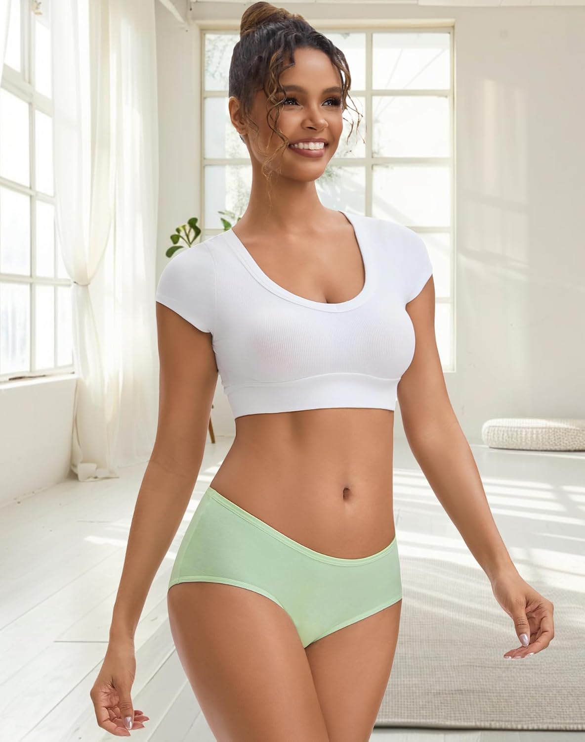 INNERSY Womens Underwear Cotton Hipster Panties Regular & Plus Size 6-Pack