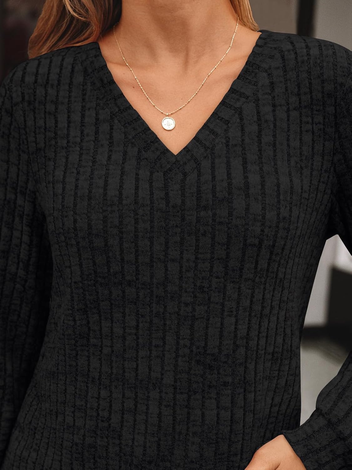 AUTOMET Womens V Neck Long Sleeve Shirt Fall Fashion Tops Tunic Dressy Casual Sweater Clothes Cute Trendy Work Outfits 2025