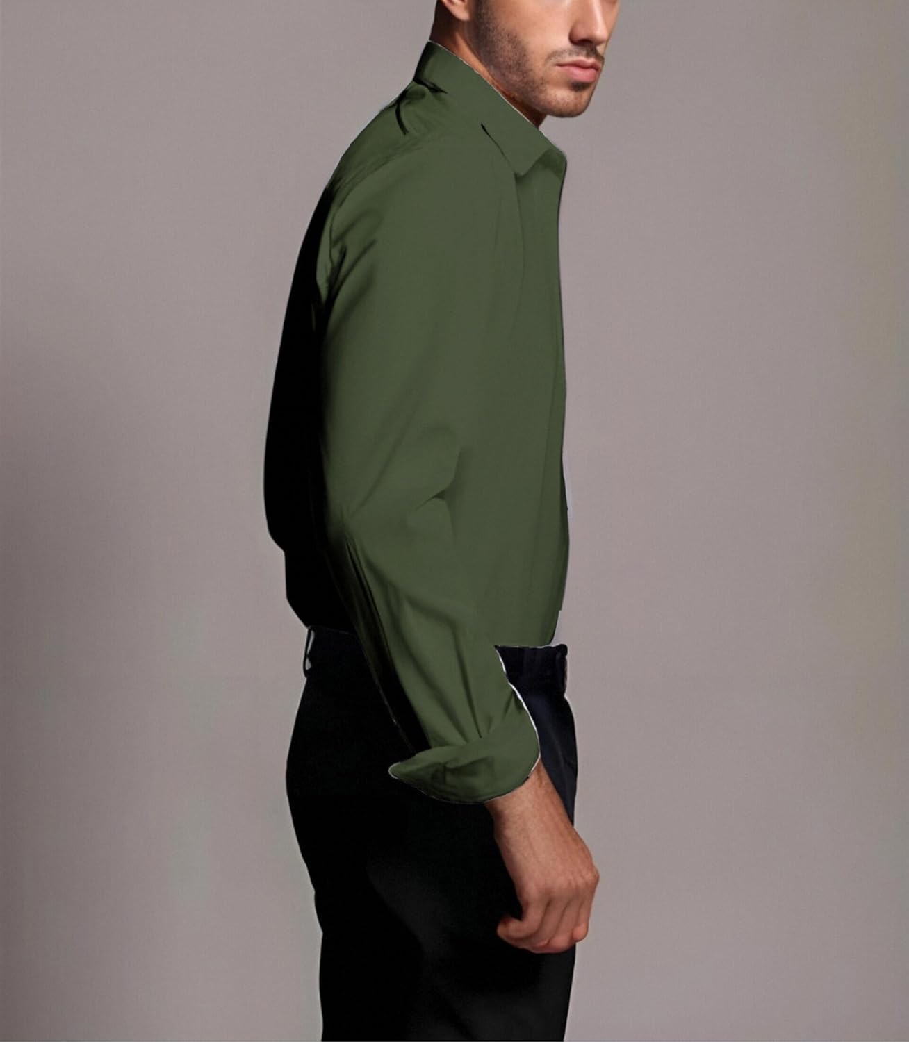 BEILU Stretch Mens Slim Fit Dress Shirts Formal Long Sleeve Button Down Shirts