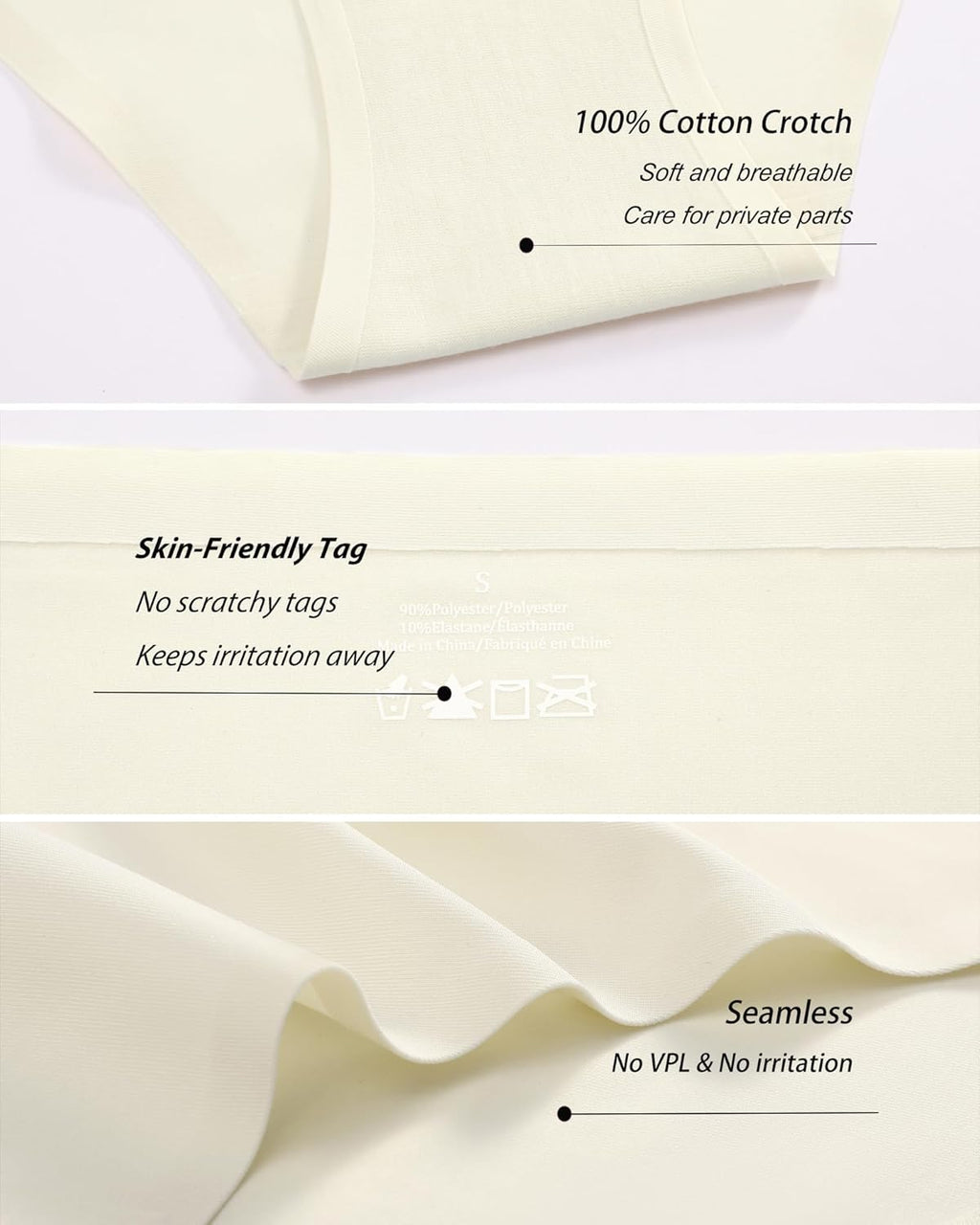 FINETOO 6 Pack Women’s Seamless Hipster Underwear No Show Panties Invisibles Briefs Soft Stretch Bikini Underwears XS-XL