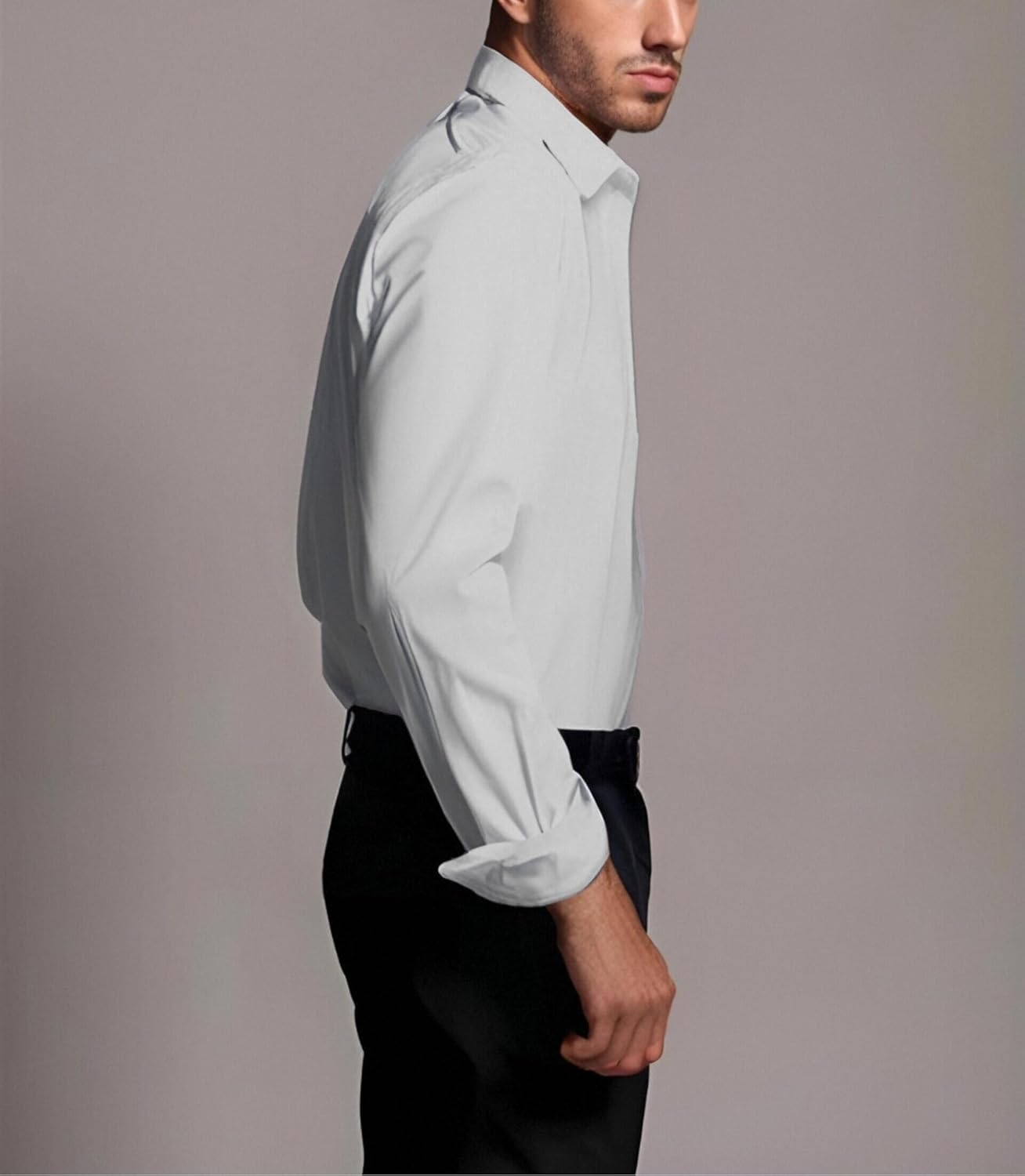 BEILU Stretch Mens Slim Fit Dress Shirts Formal Long Sleeve Button Down Shirts