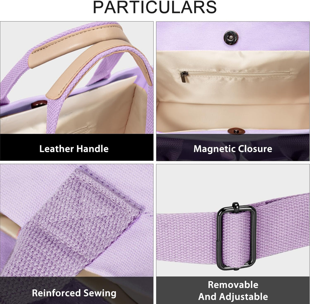 Tote Bags for Women Canvas Tote Purse Crossbody with Pockets Top Handle Shoulder Satchel Bag for Women