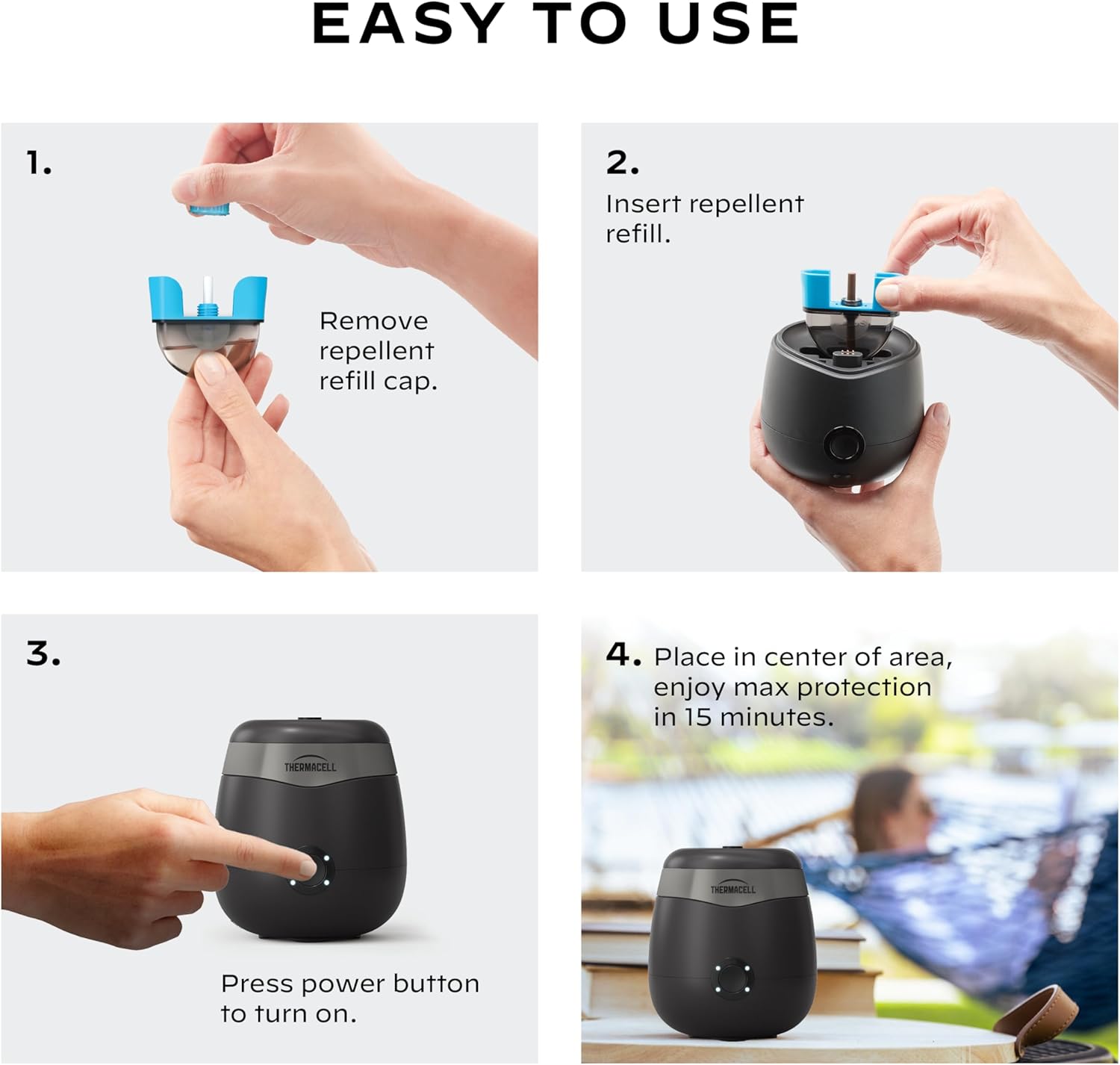 Thermacell E-Series Rechargeable Mosquito Repeller with 20’ Mosquito Protection Zone; Bug Spray Alternative; Scent Free