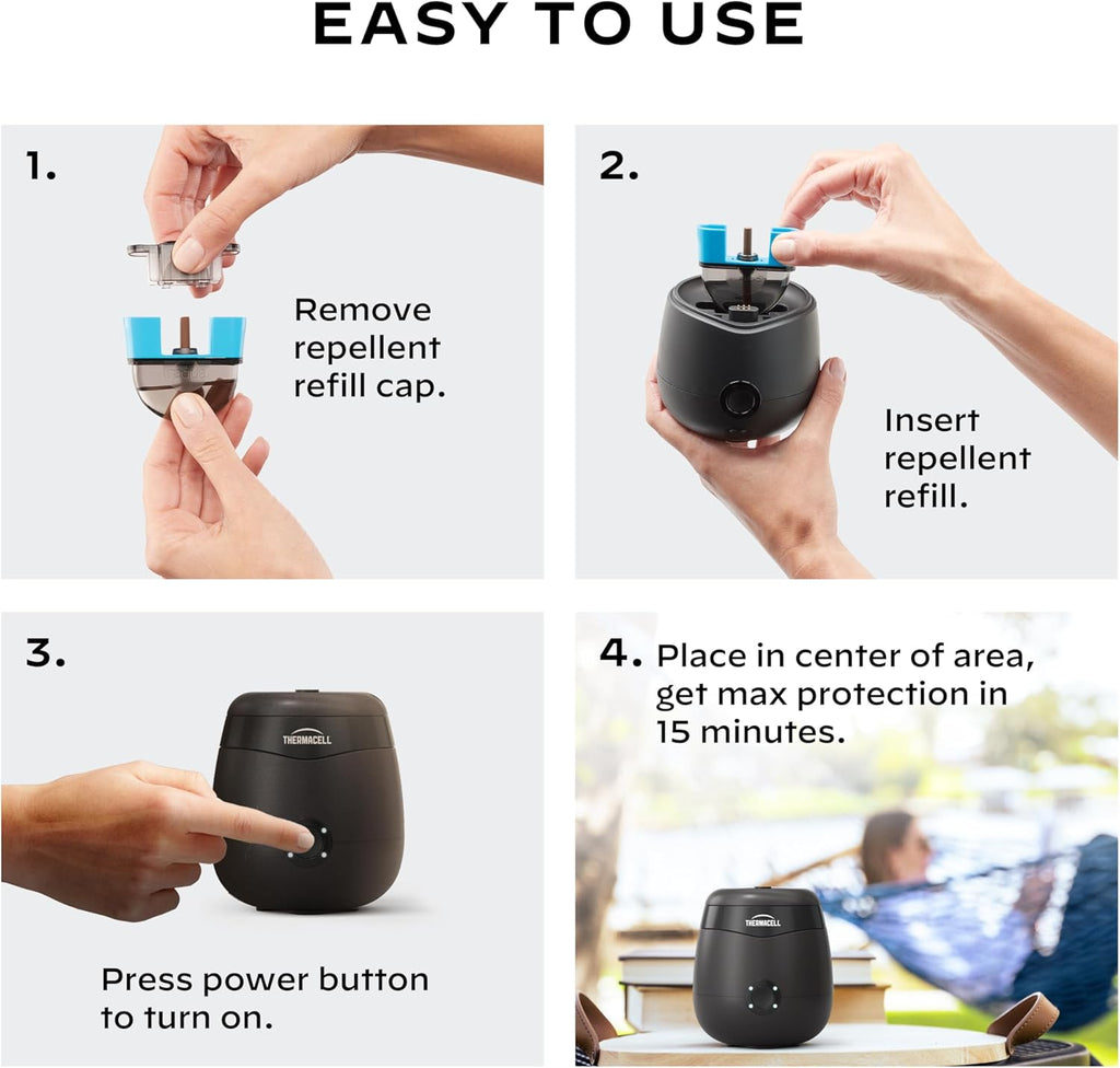 Thermacell E-Series Rechargeable Mosquito Repeller with 20’ Mosquito Protection Zone; Bug Spray Alternative; Scent Free