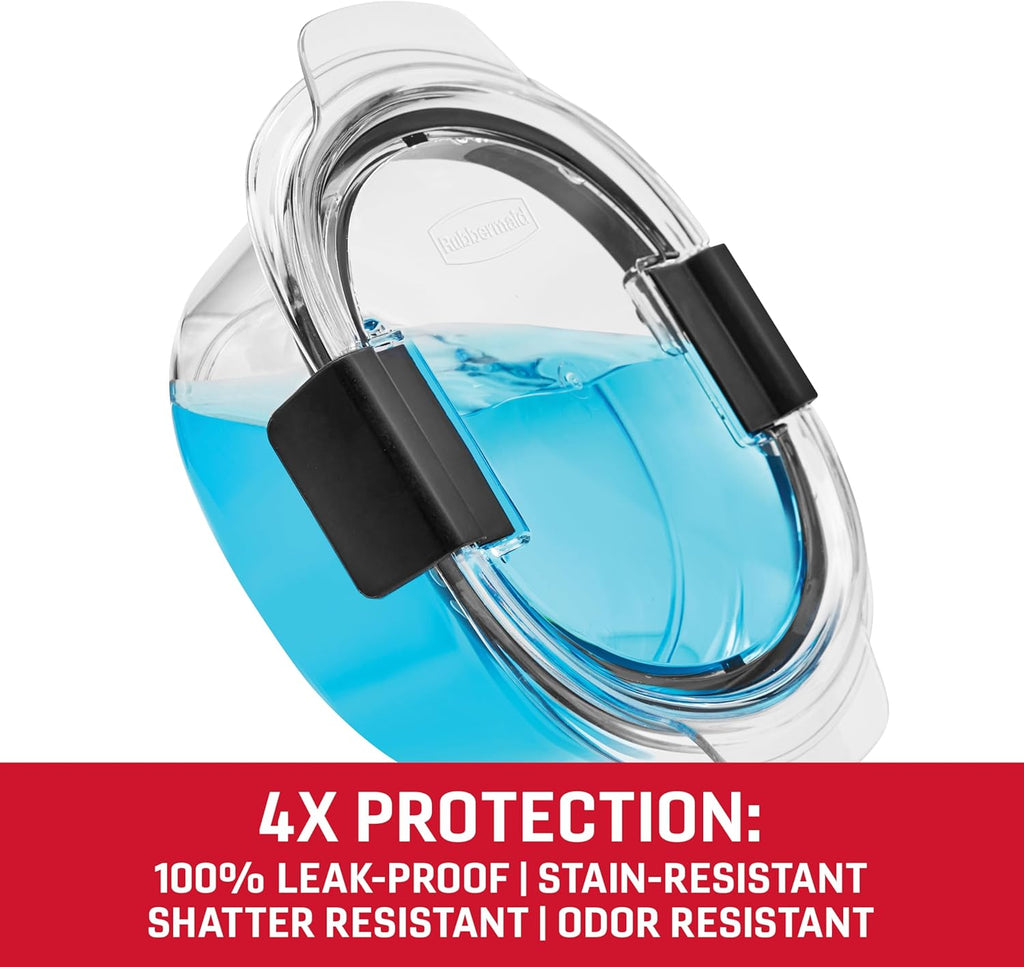 Rubbermaid Brilliance Food Storage Containers BPA Free Airtight Lids Ideal for Lunch Meal Prep & Leftovers Set of 5 (3.2 Cup)