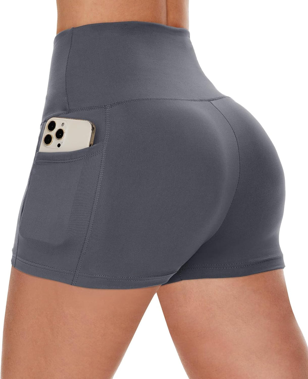 CAMPSNAIL Biker Shorts Women with Pockets - 3"/5"/8" High Waisted Workout Spandex Tummy Control Gym Running Yoga Shorts