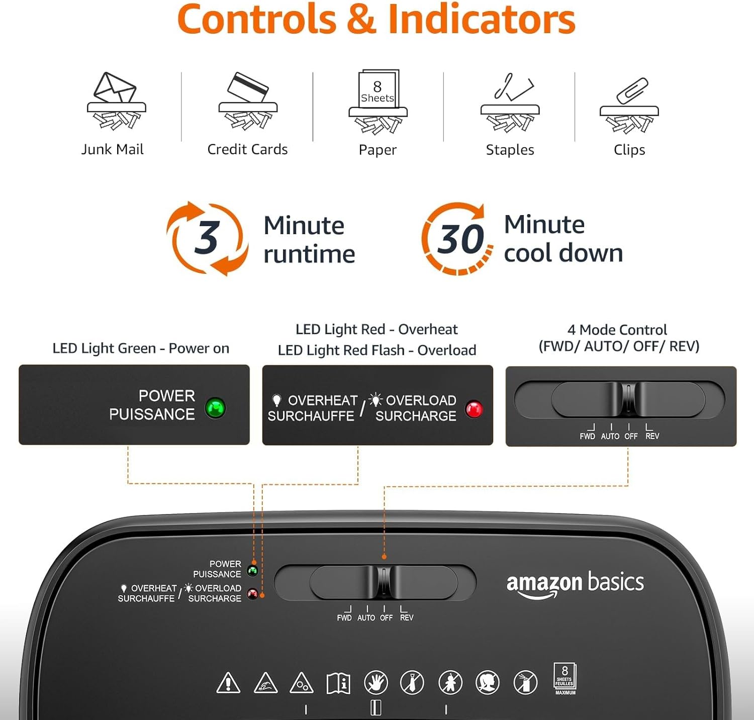 Basics 8-Sheet Cross Cut Paper Shredder and Credit Card Shredder - Black