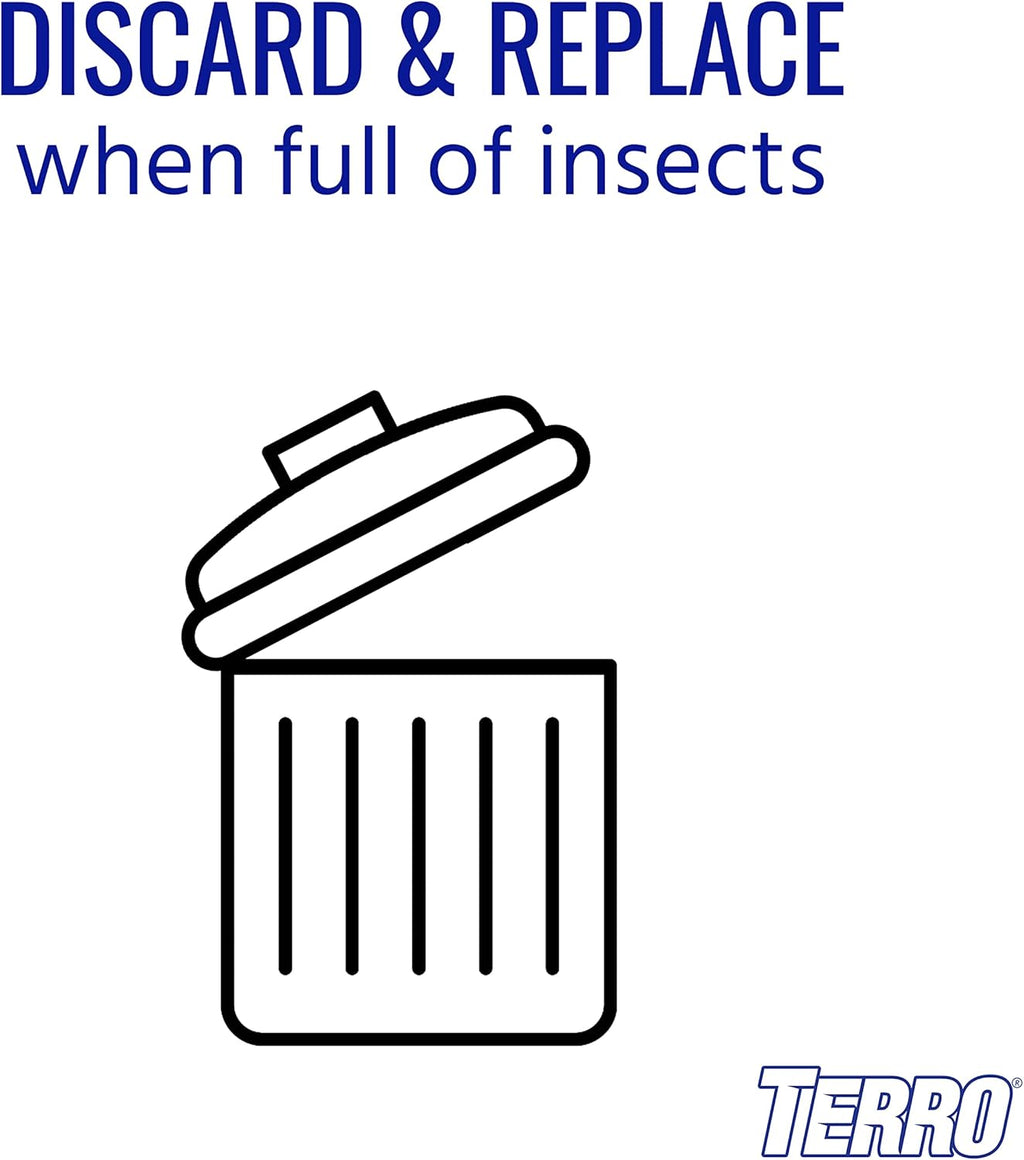 TERRO T518 Fly Magnet Indoor Housefly, 8 Count Pack, Sticky Fly Trap Indoor Hanging