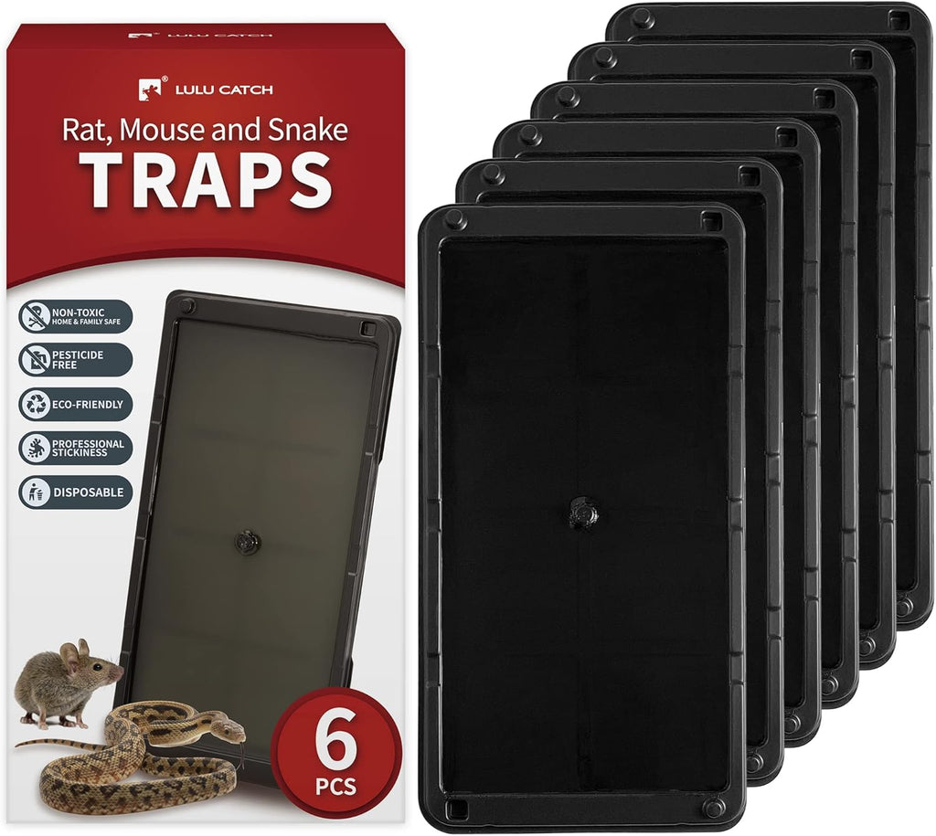 LULUCATCH Mouse & Insect Traps 12 Pack, Heavier Sticky Traps with Non-Toxic Glue for Small Mice & Insects. Sticky Mouse Traps Indoor, Easy to Set, Pet Safe Pest Control