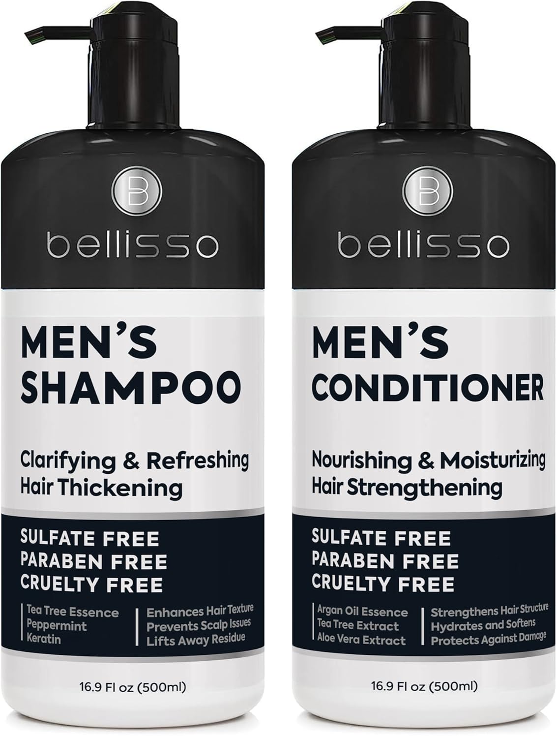Biotin Shampoo and Conditioner Set - Sulfate and Paraben Free Treatment for Men and Women - Hair Thickening Volumizing Products to Help Boost Thinning Hair with Added Keratin