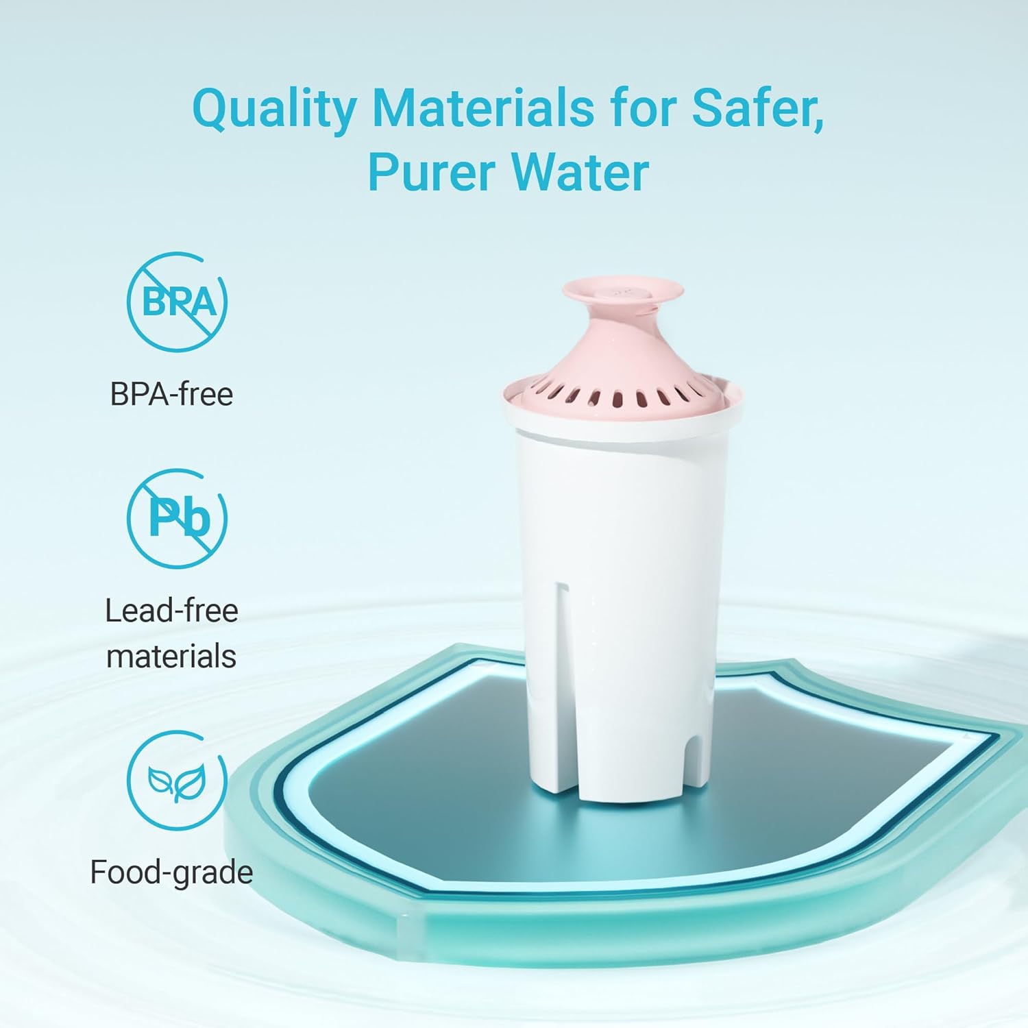 AQUA CREST Replacement for Brita Filter, Brita Water Pitchers and Dispensers, Classic OB03, Mavea 107007, and More, NSF Certified Pitcher Water Filter, 1 Year Filter Supply, 6 Count