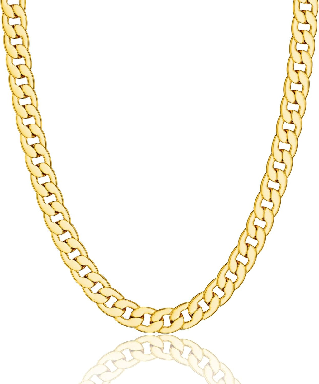 Moodear Gold Necklace for Women Dainty Chunky 14K Gold Plated/Sliver Plated Chain Necklace Cuban Link Paperclip Chain Choker Toggle Clasp Layered Necklace for Women Trendy Fashion Gift